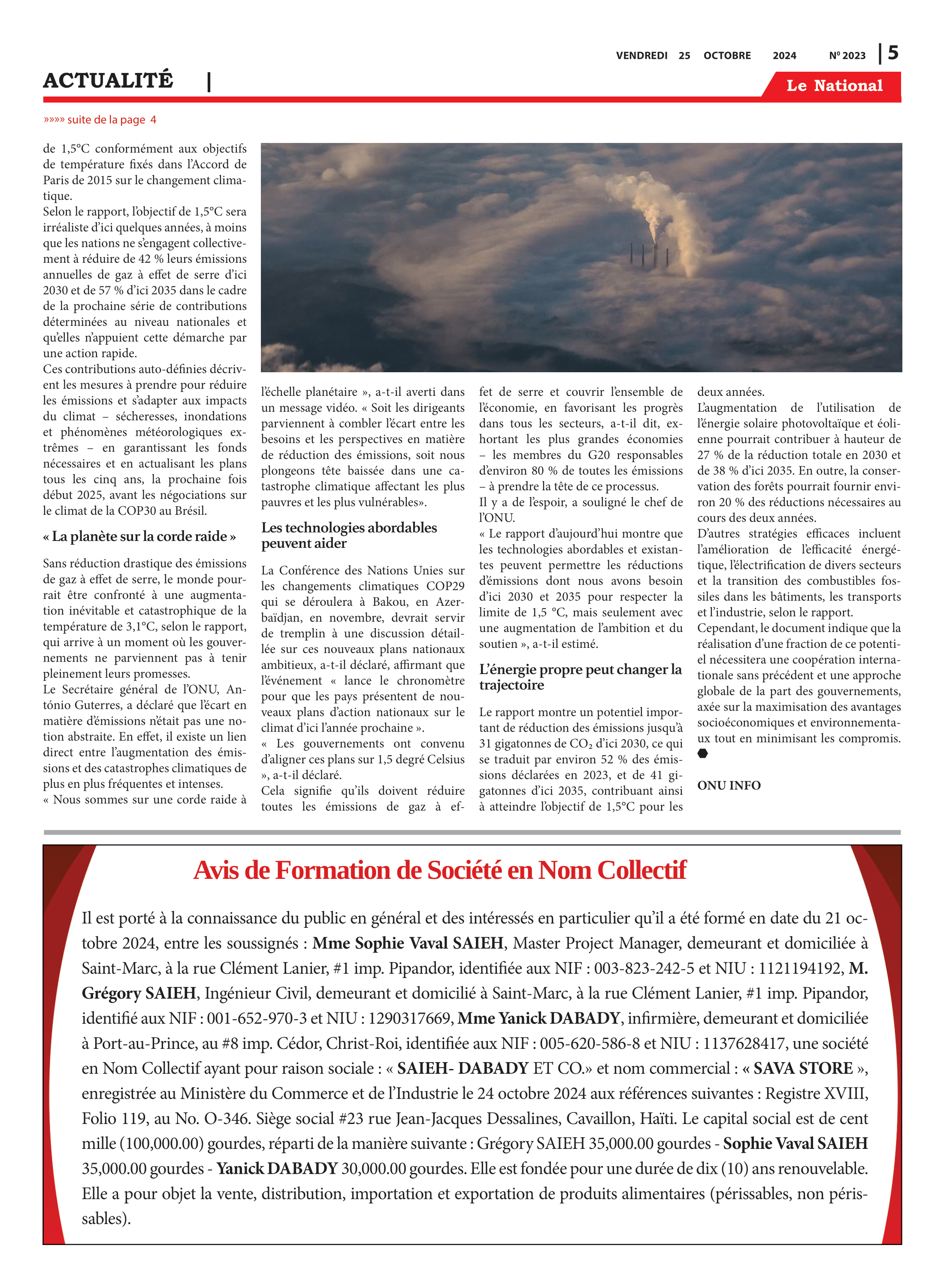 Page 5 de l'édition 2023