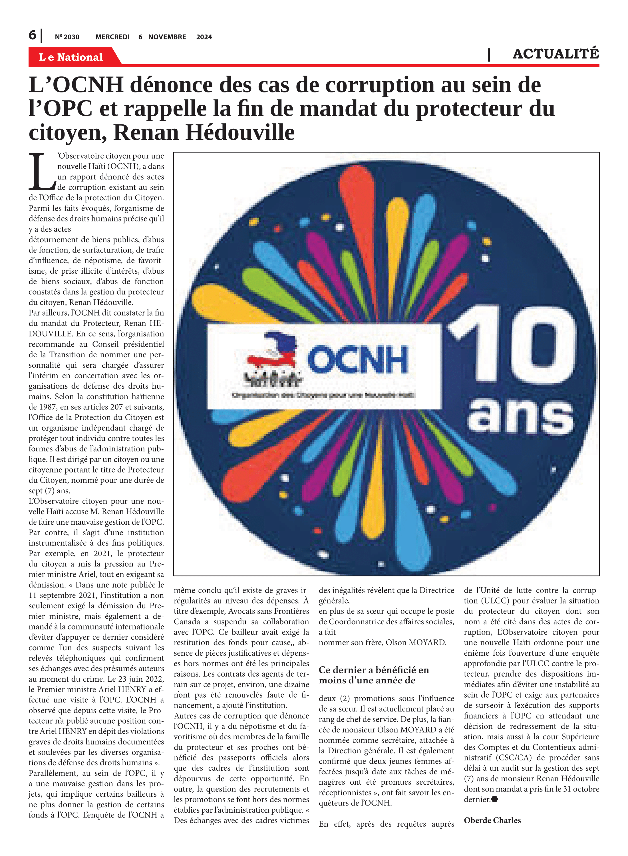 Page 6 de l'édition 2030