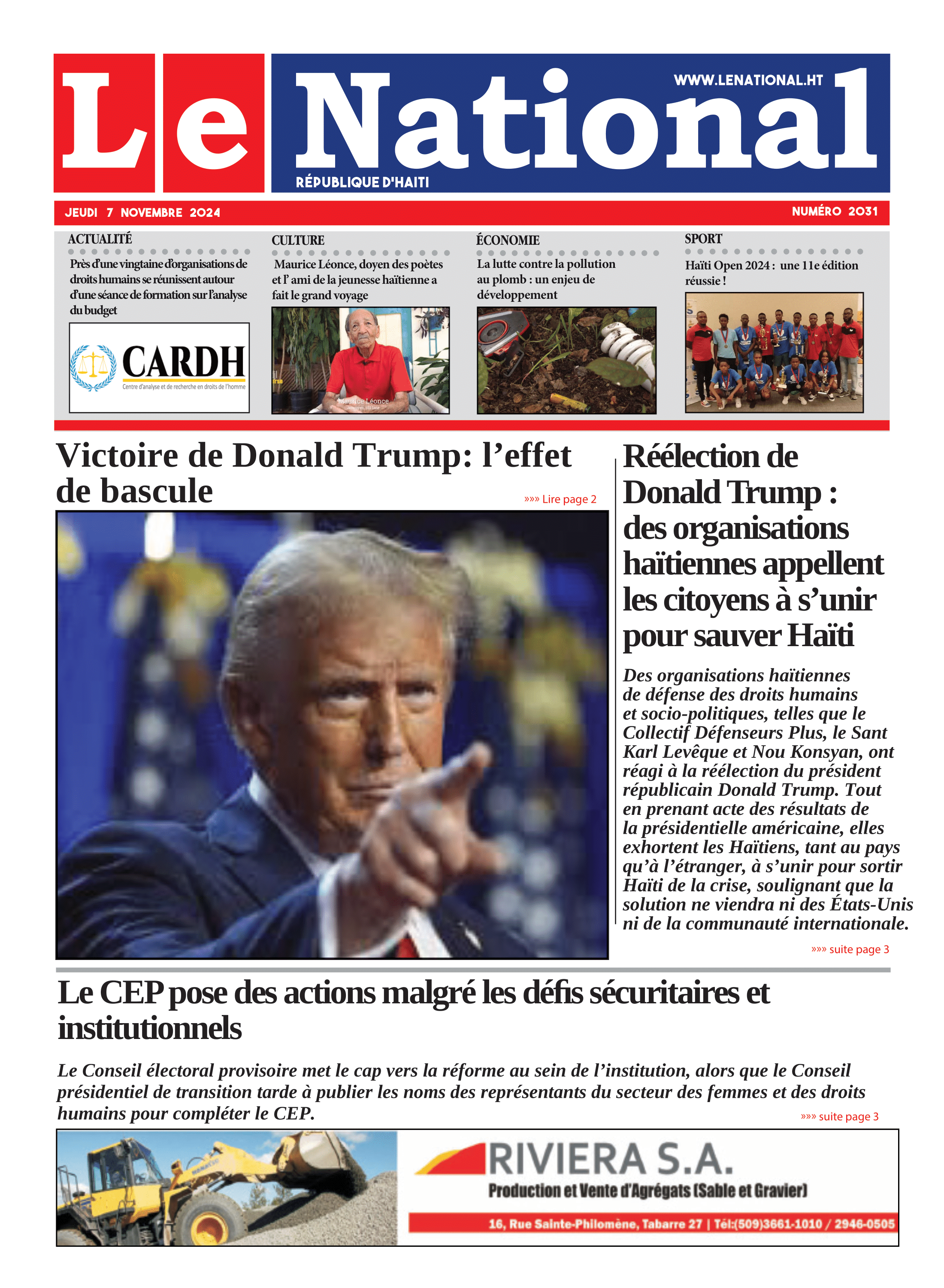 Page 1 de l'édition 2031