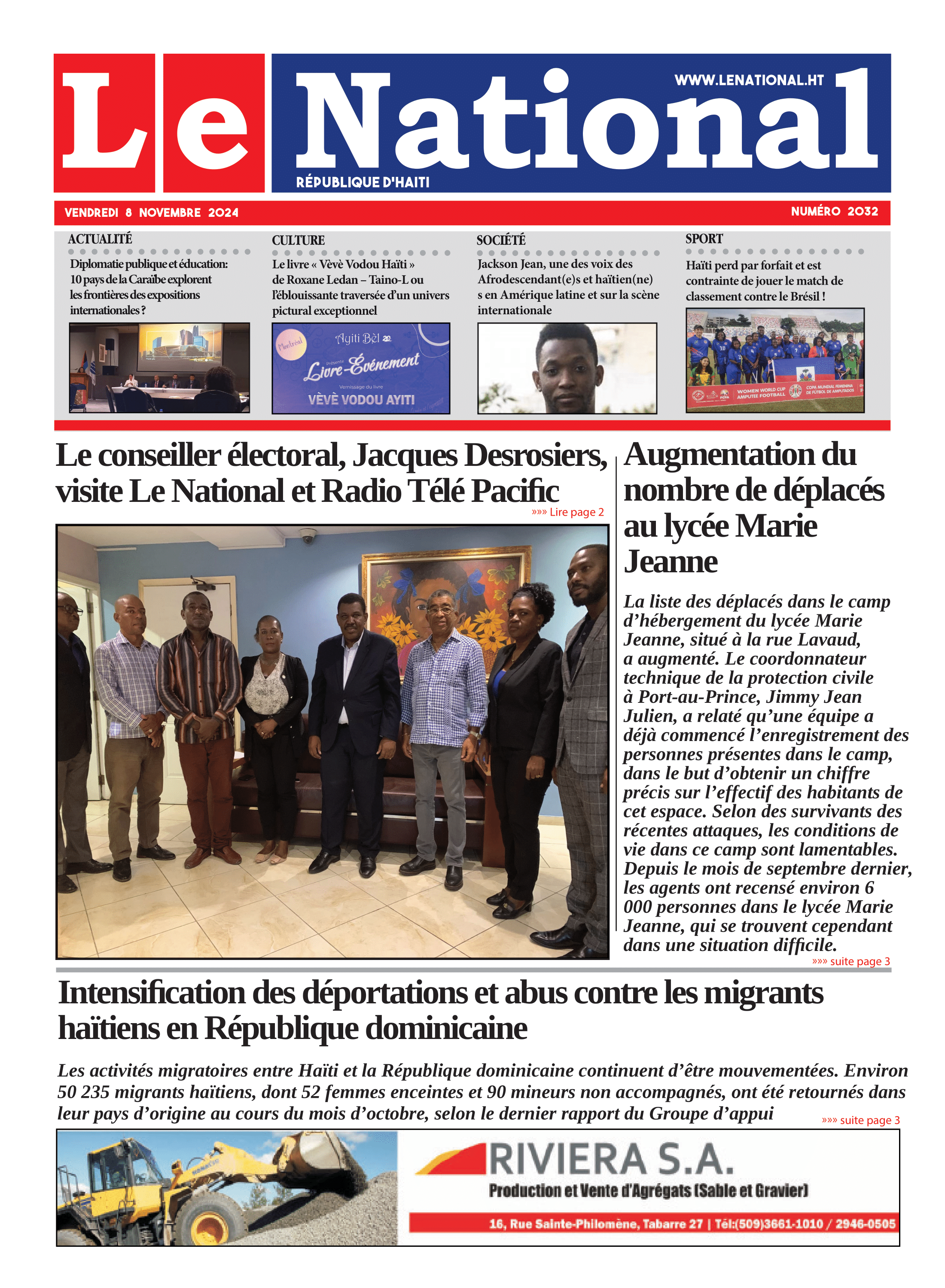 Page 1 de l'édition 2032