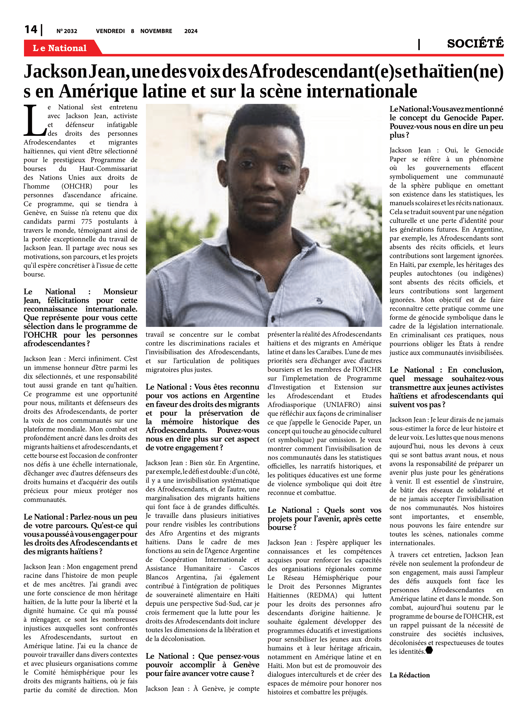 Page 14 de l'édition 2032