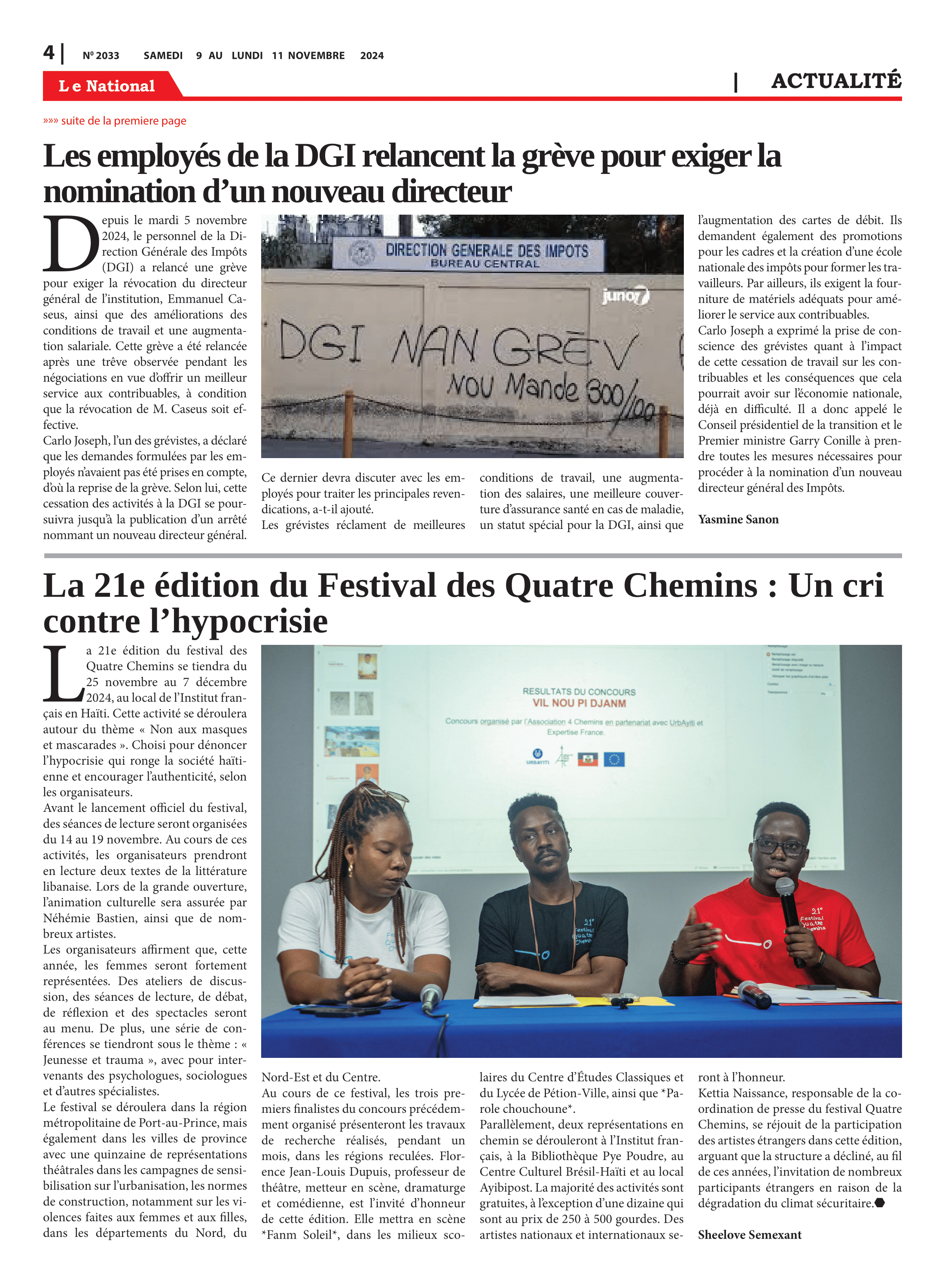 Page 4 de l'édition 2033