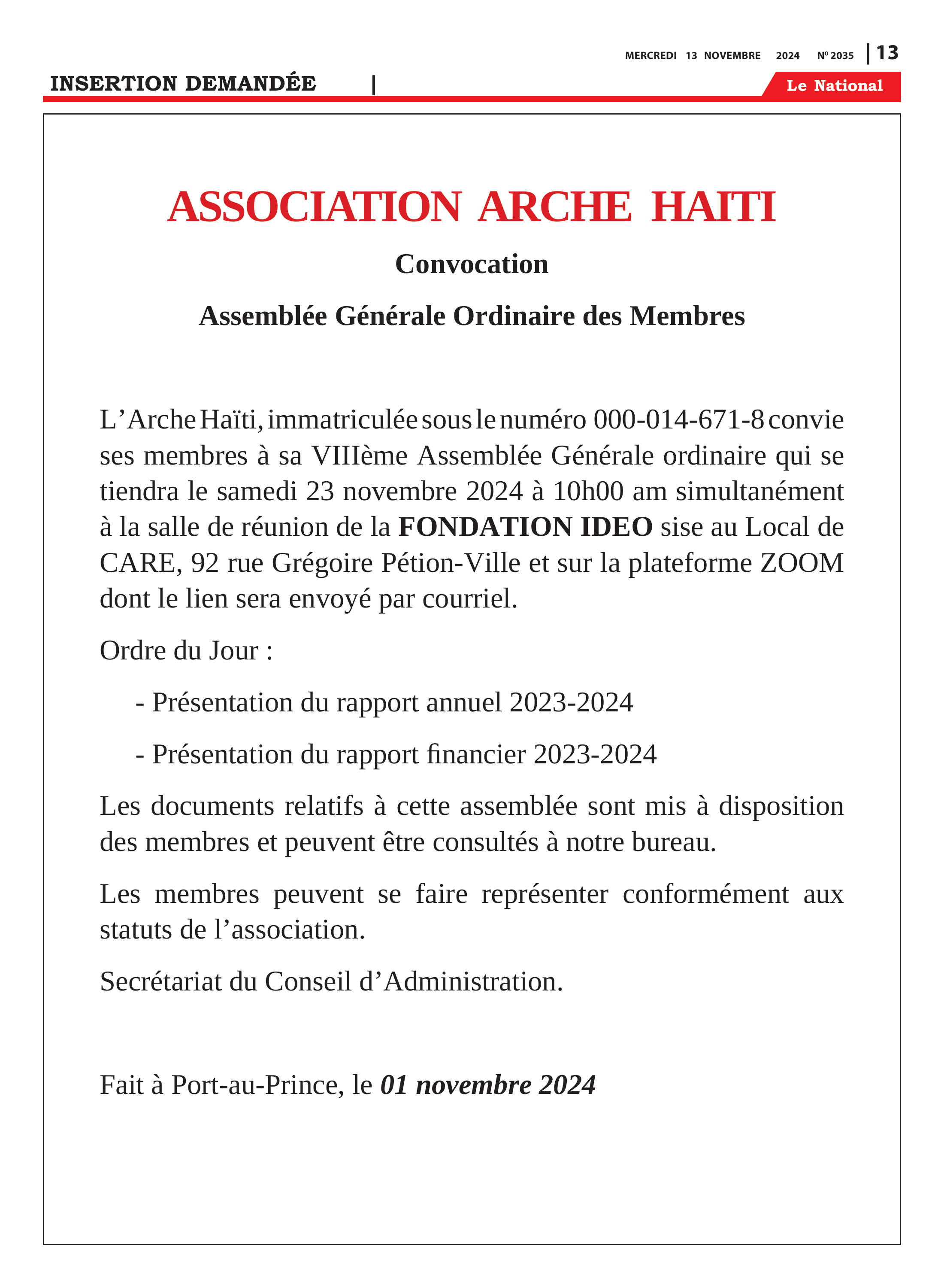 Page 13 de l'édition 2035