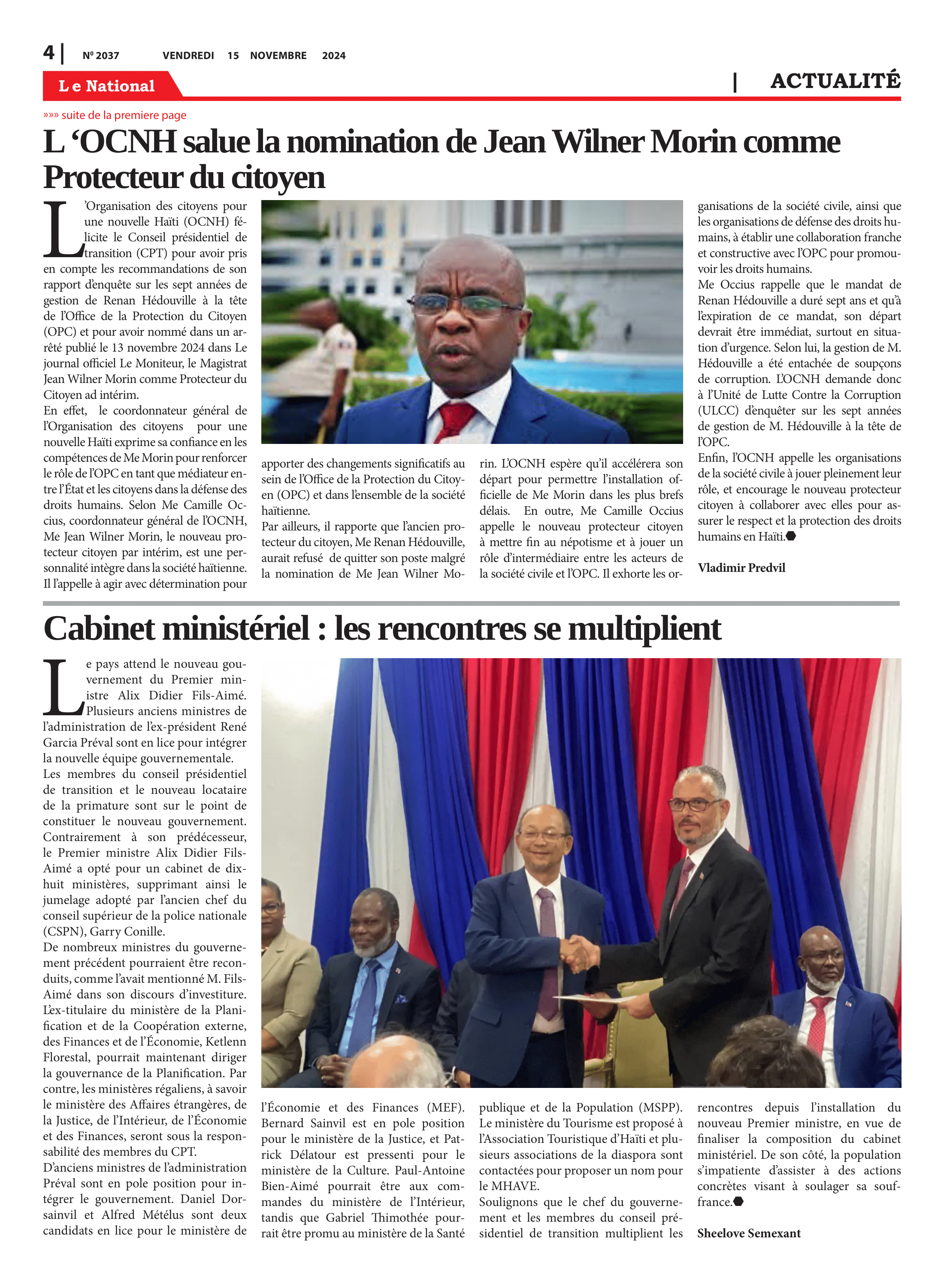 Page 4 de l'édition 2037