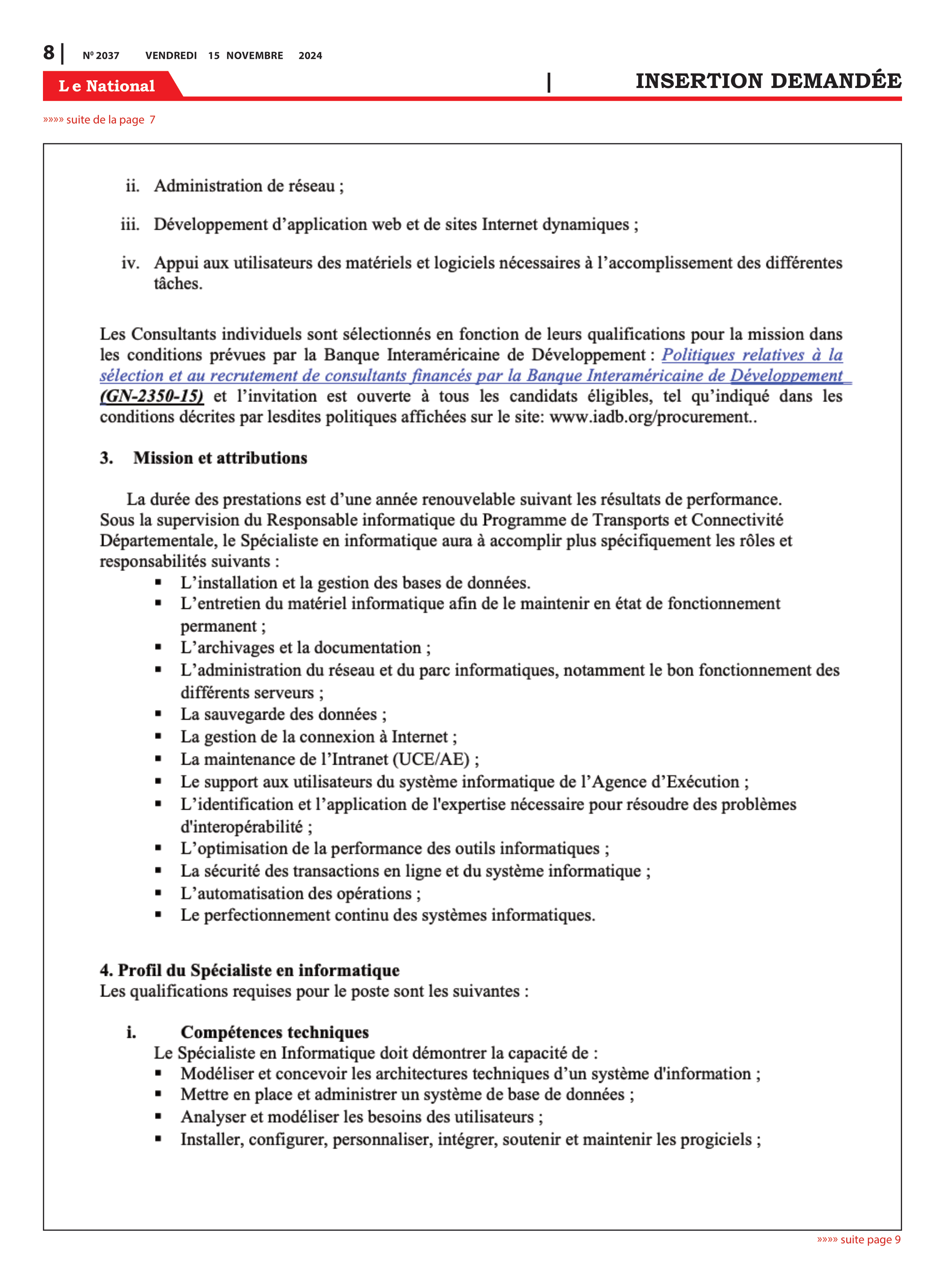 Page 8 de l'édition 2037