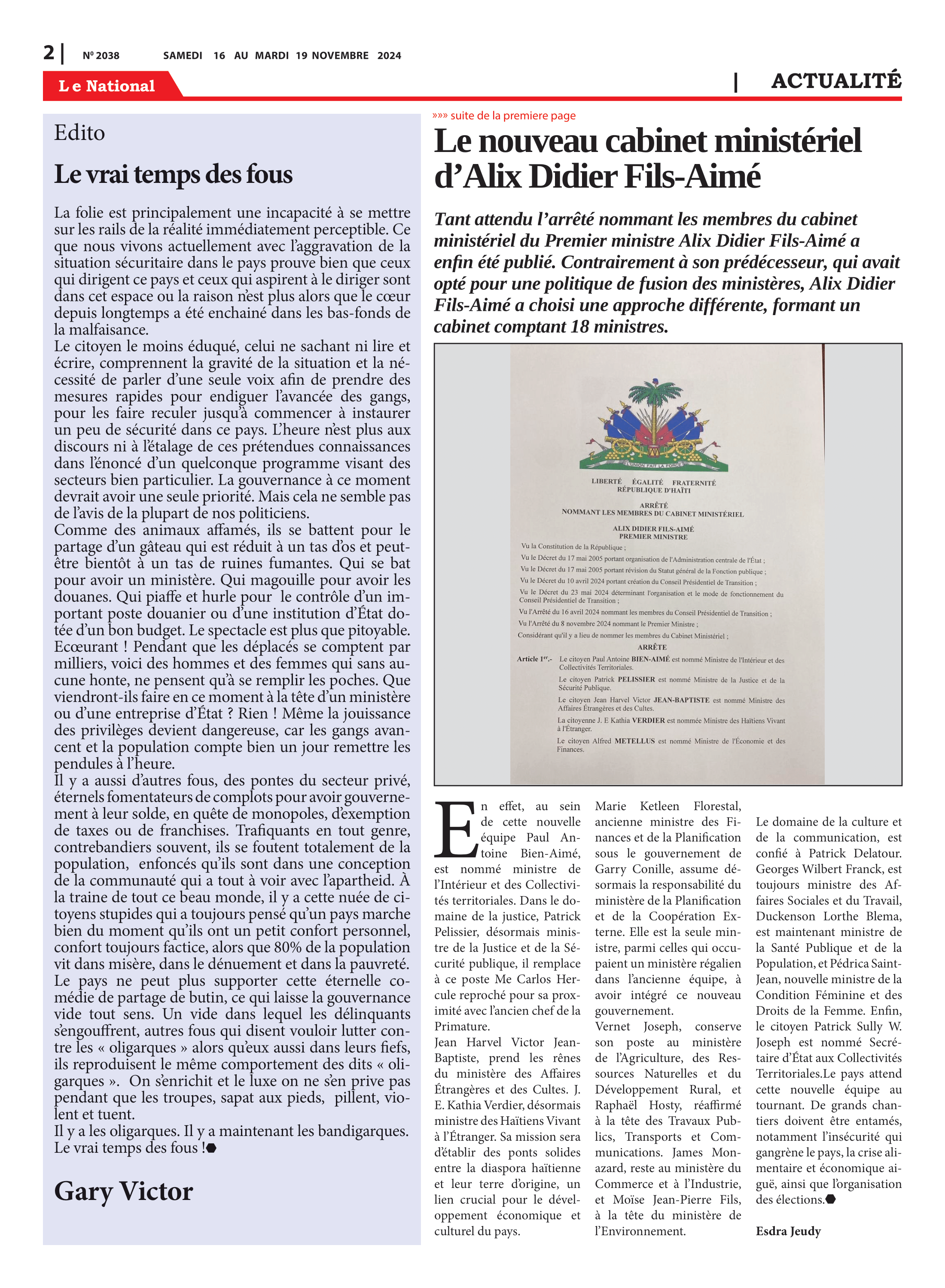 Page 2 de l'édition 2038