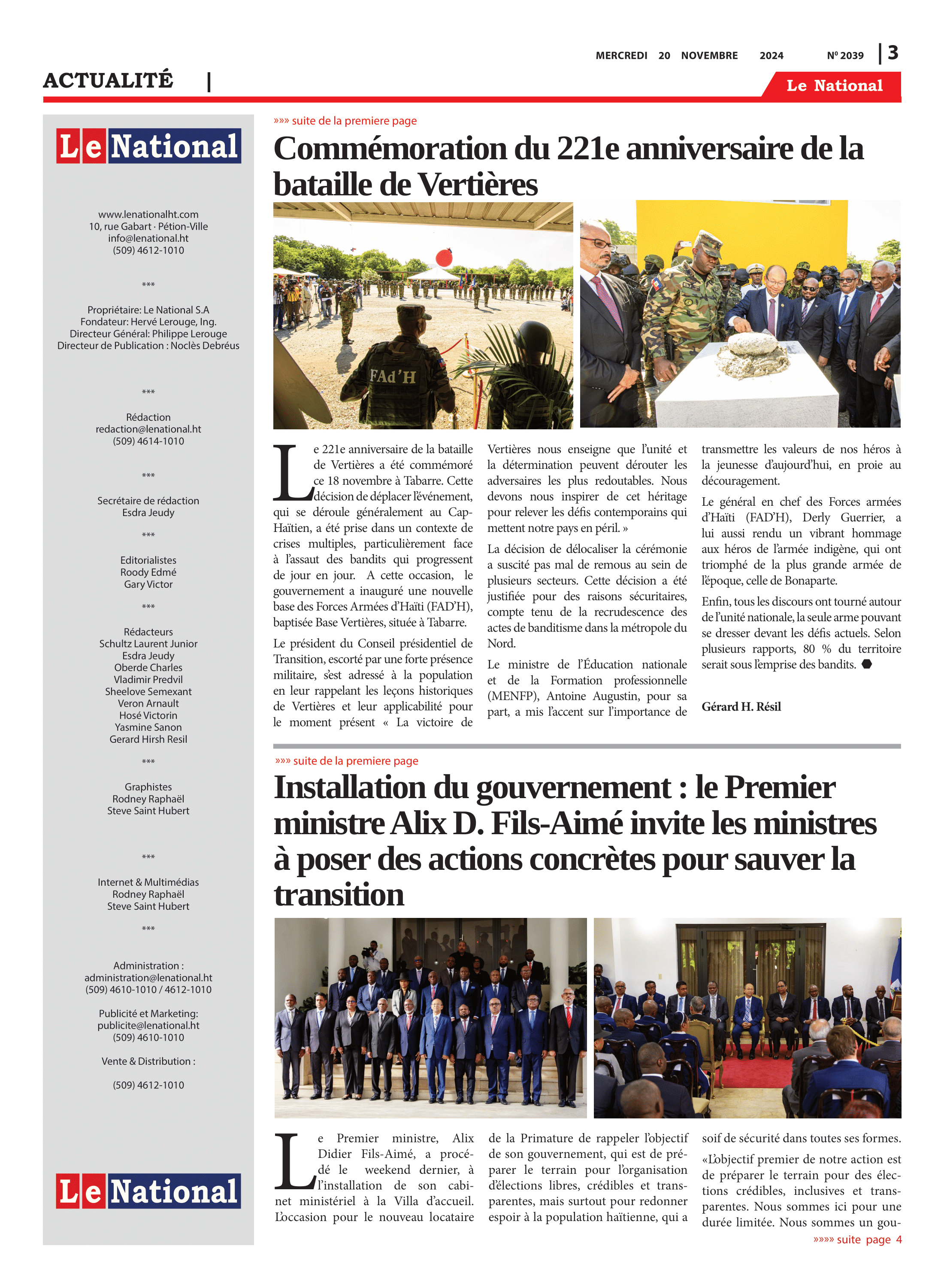 Page 3 de l'édition 2039