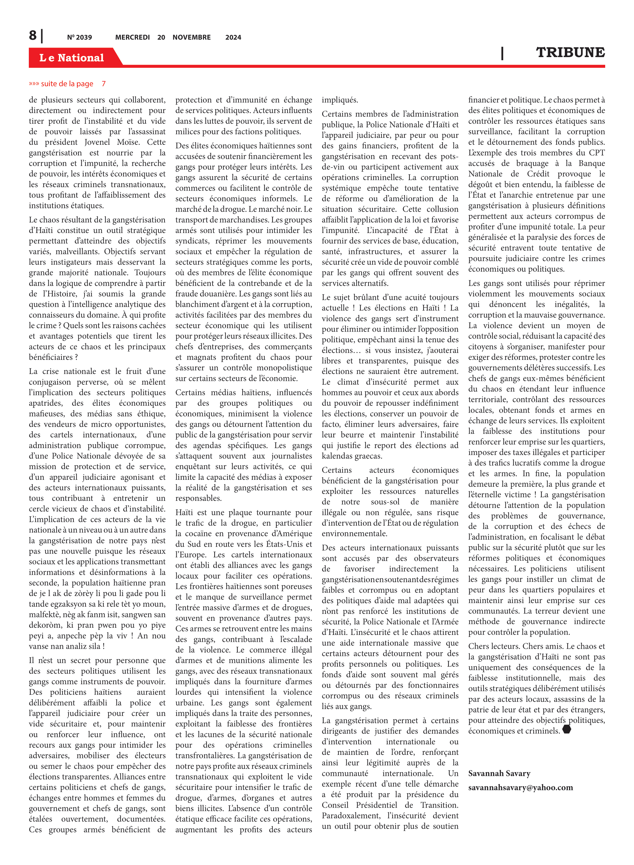 Page 8 de l'édition 2039
