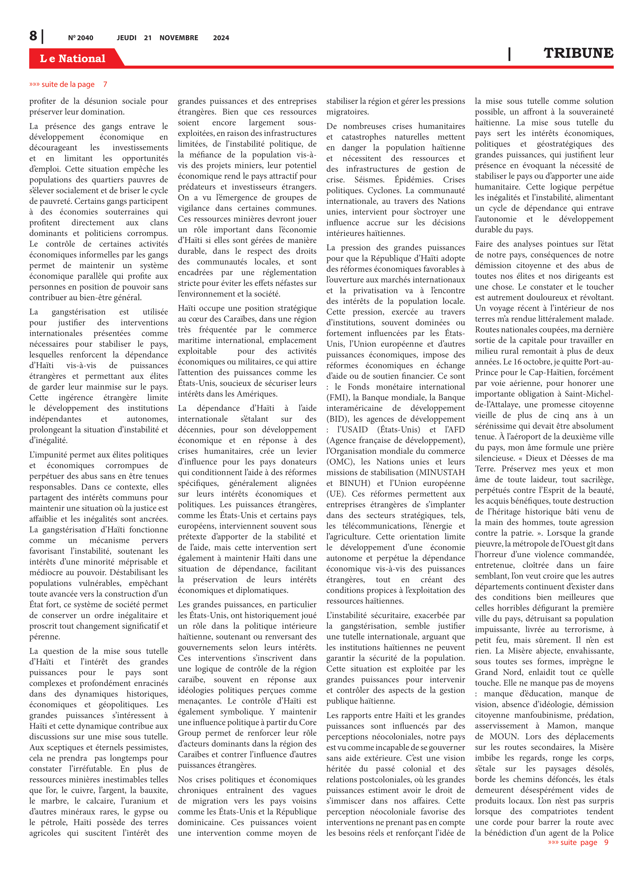Page 8 de l'édition 2040