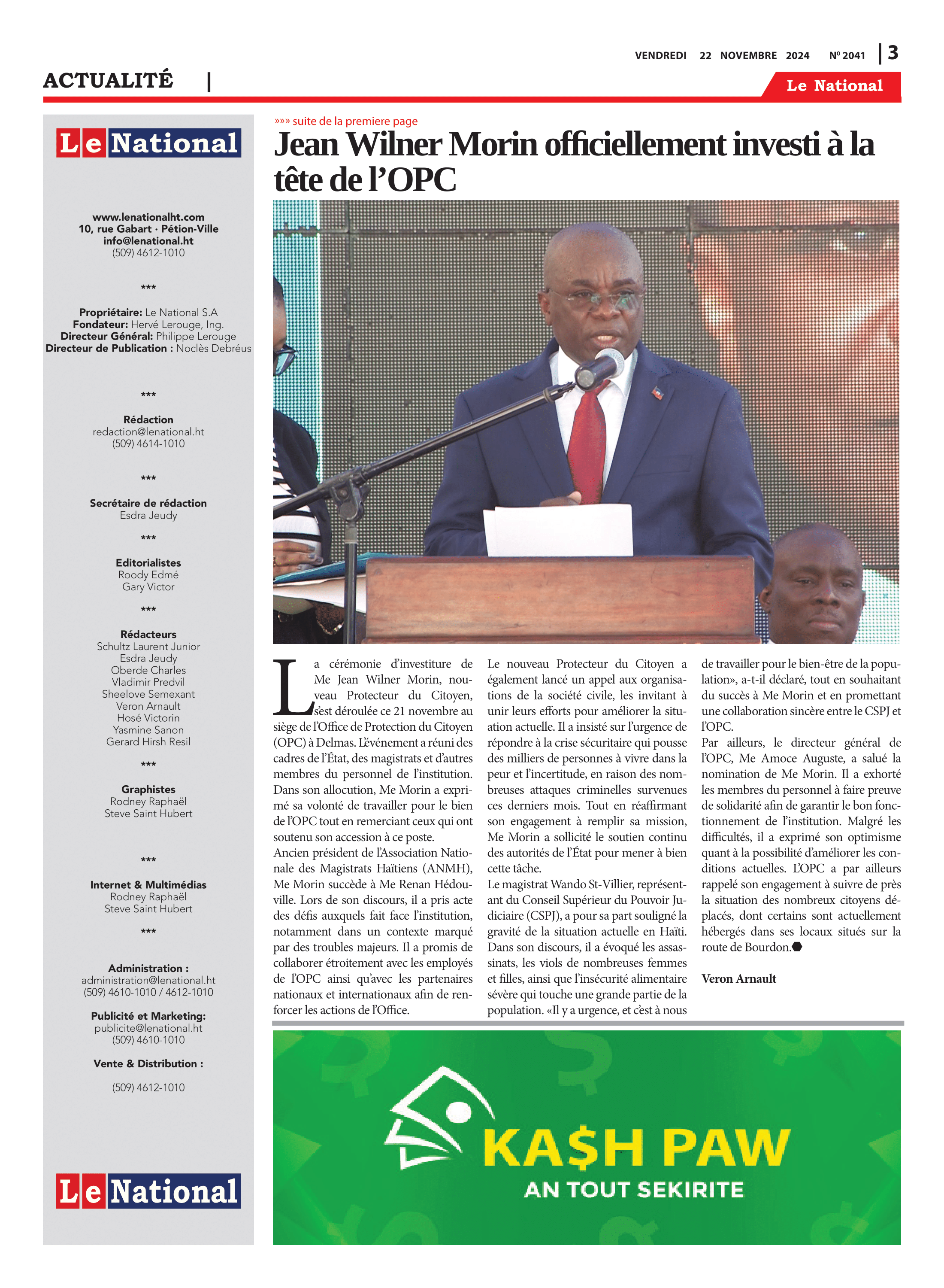 Page 3 de l'édition 2041