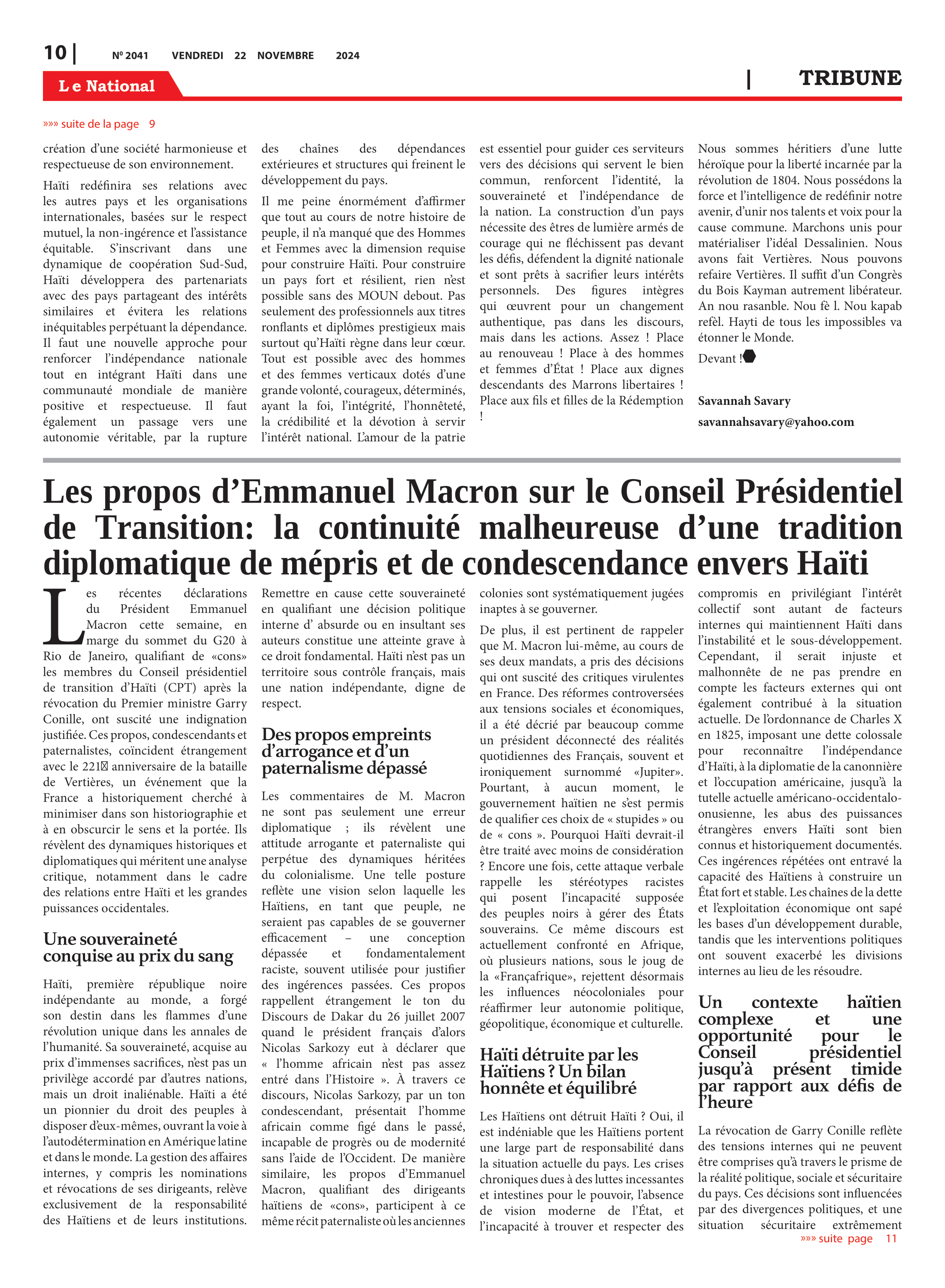 Page 10 de l'édition 2041