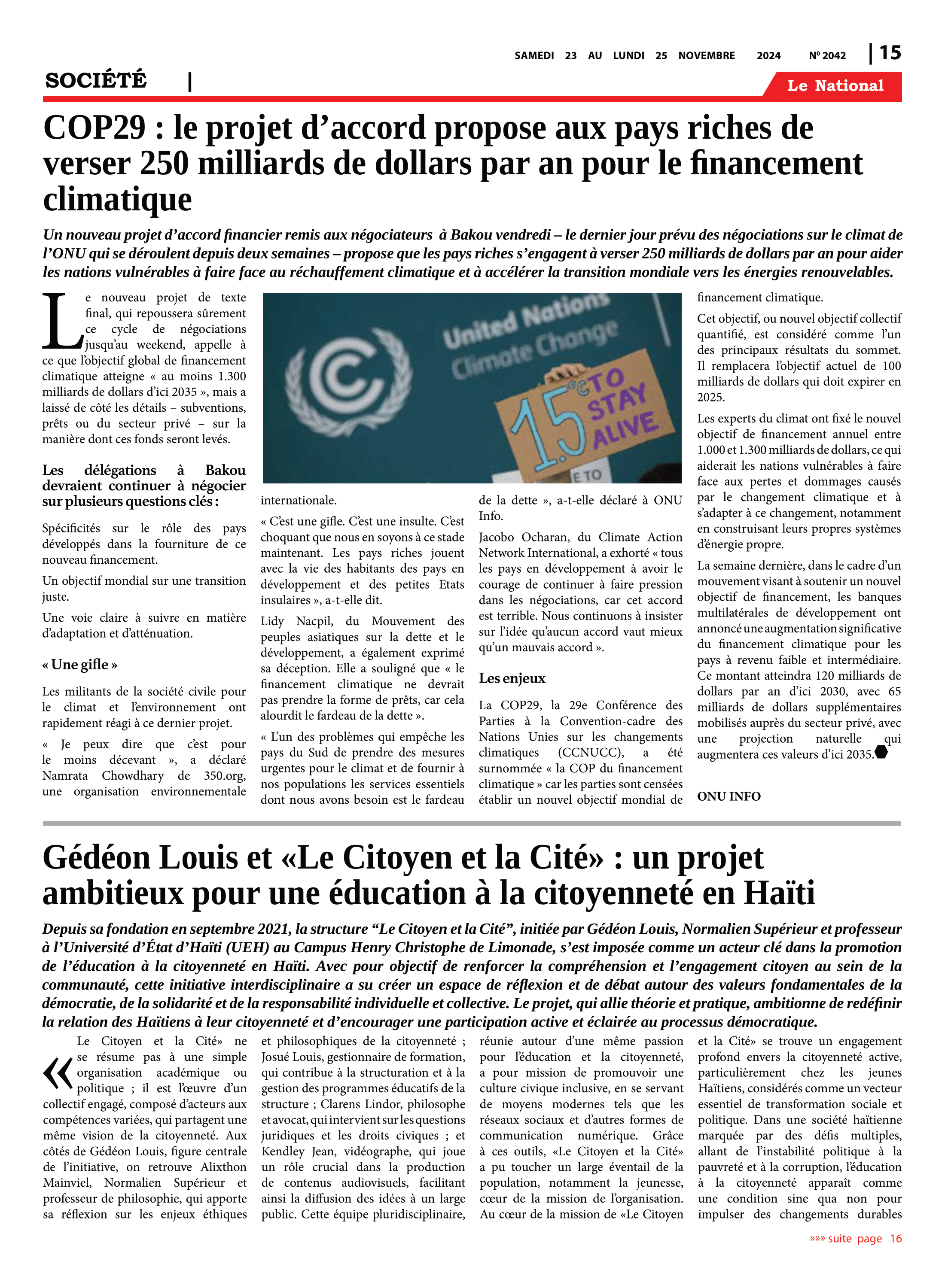 Page 15 de l'édition 2042