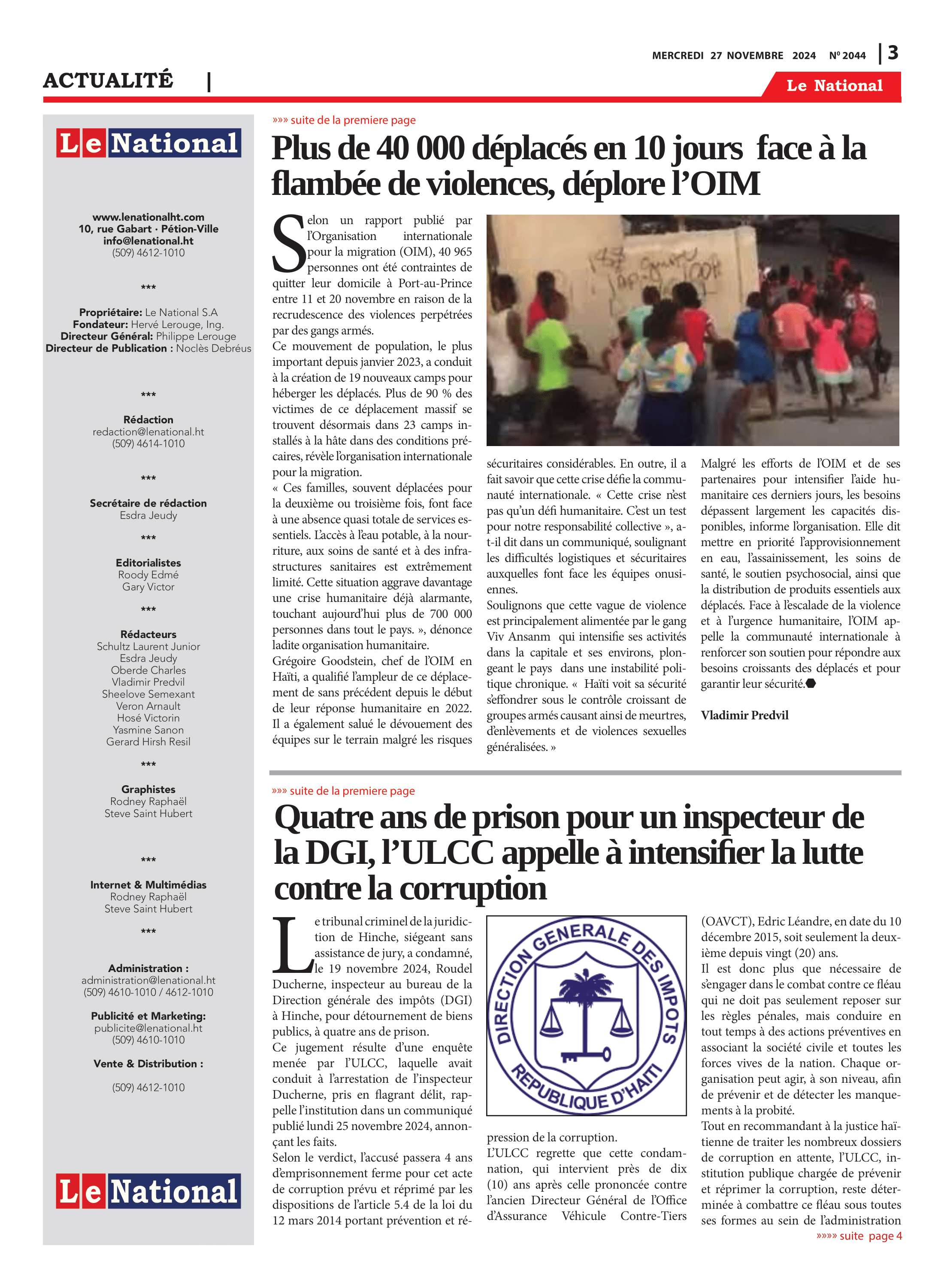 Page 3 de l'édition 2044