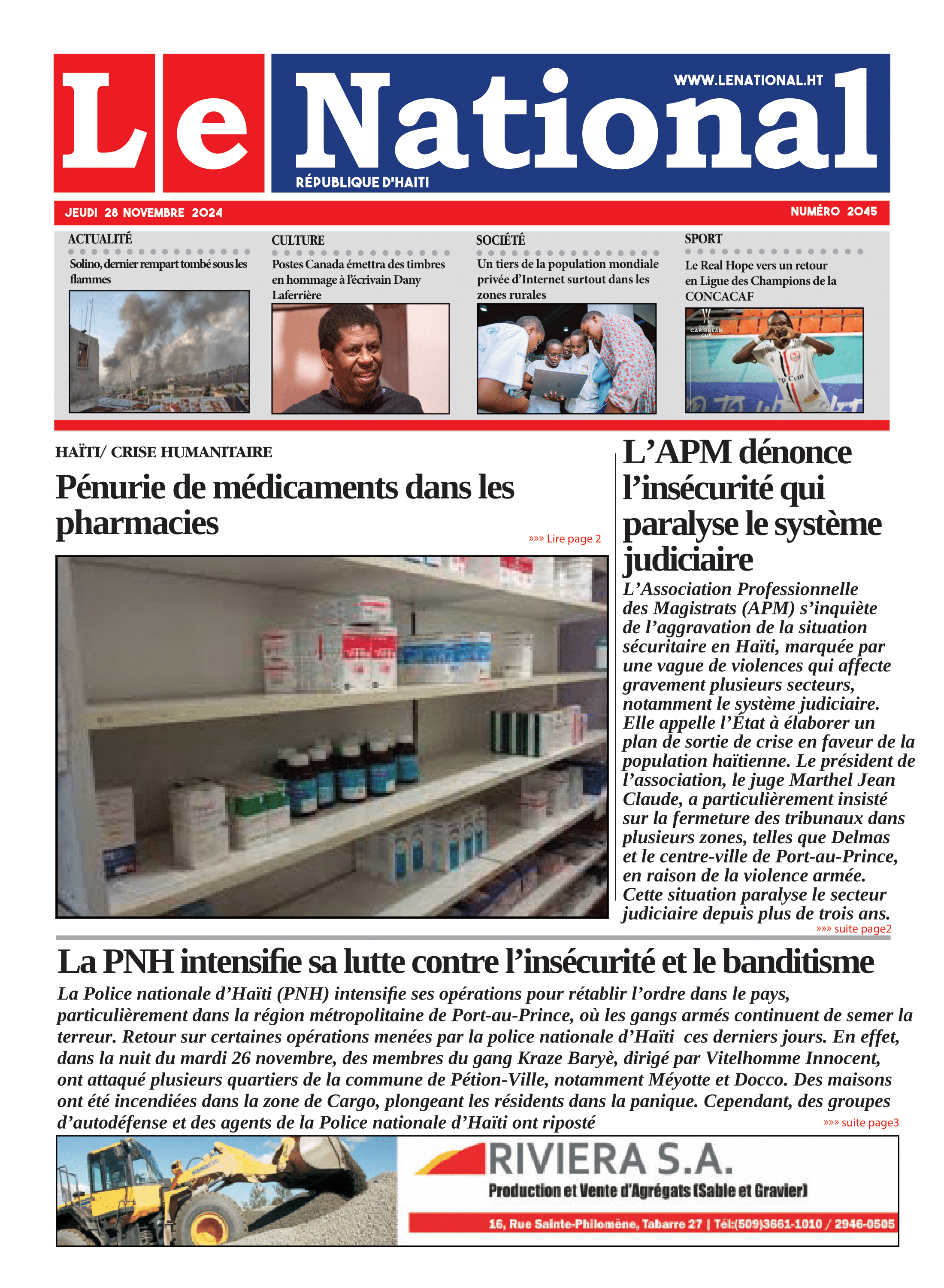 Page 1 de l'édition 2045
