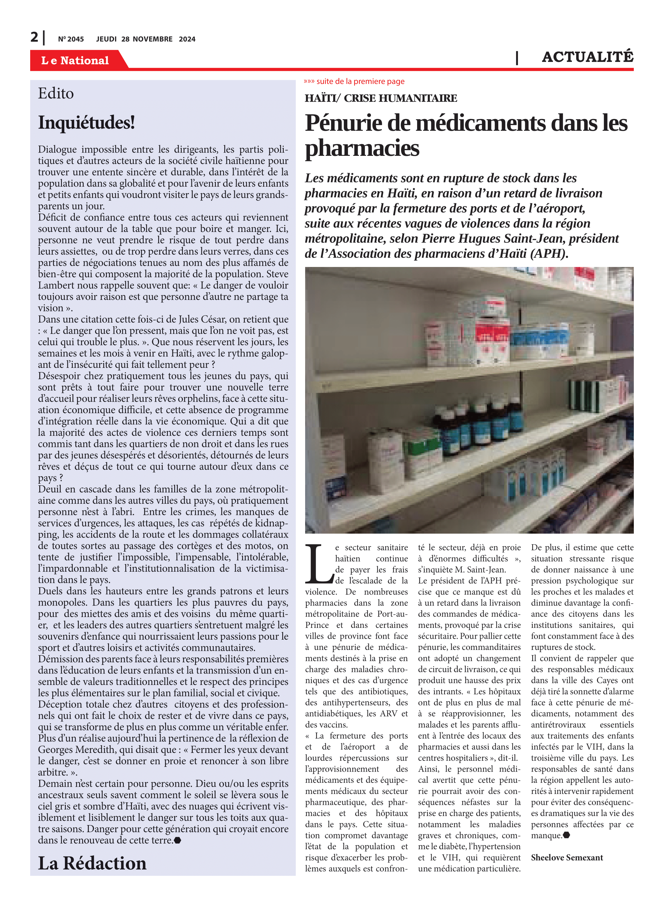 Page 2 de l'édition 2045
