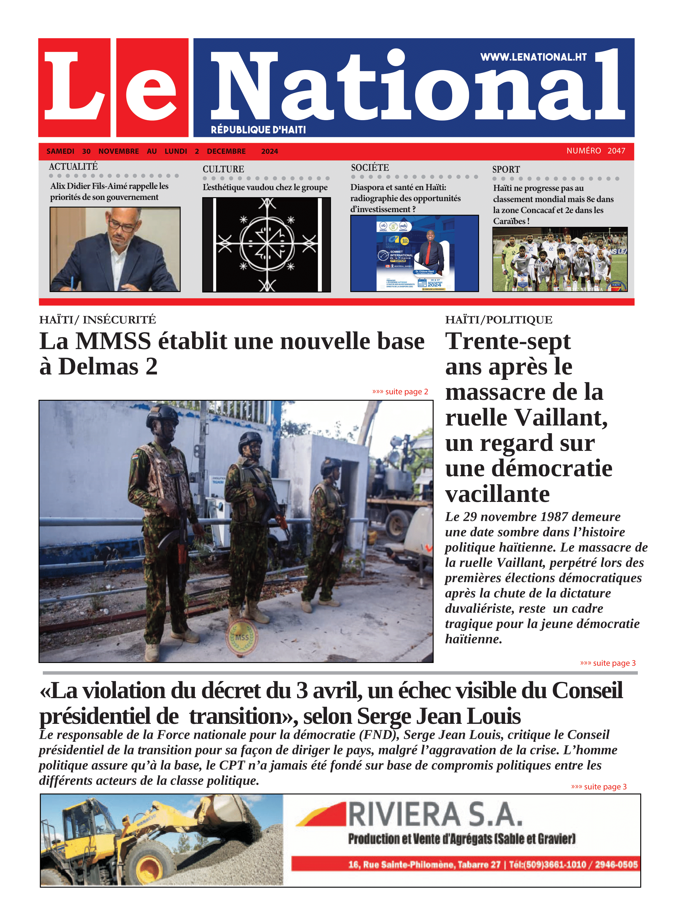 Page 1 de l'édition 2047