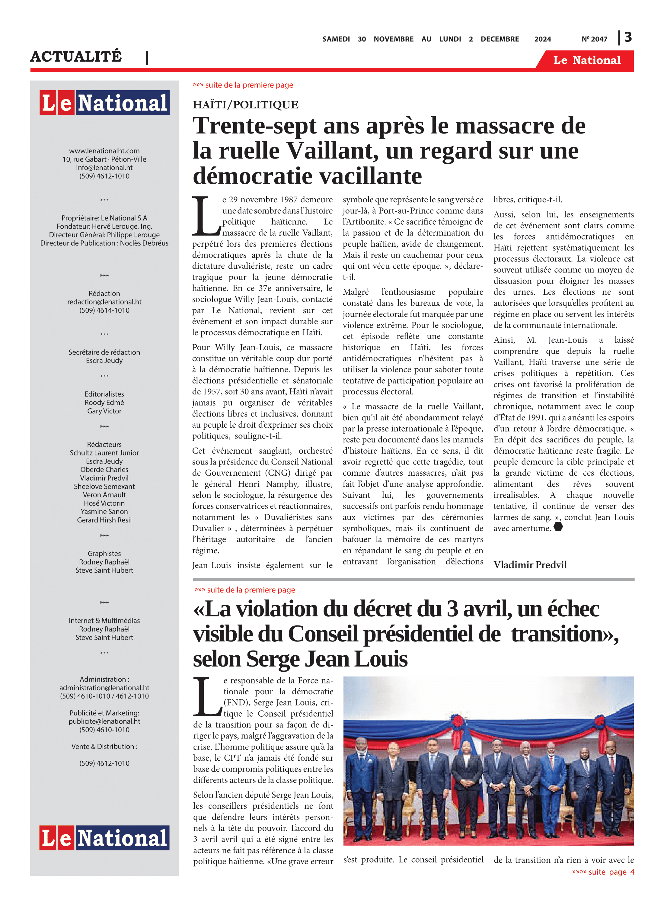 Page 3 de l'édition 2047
