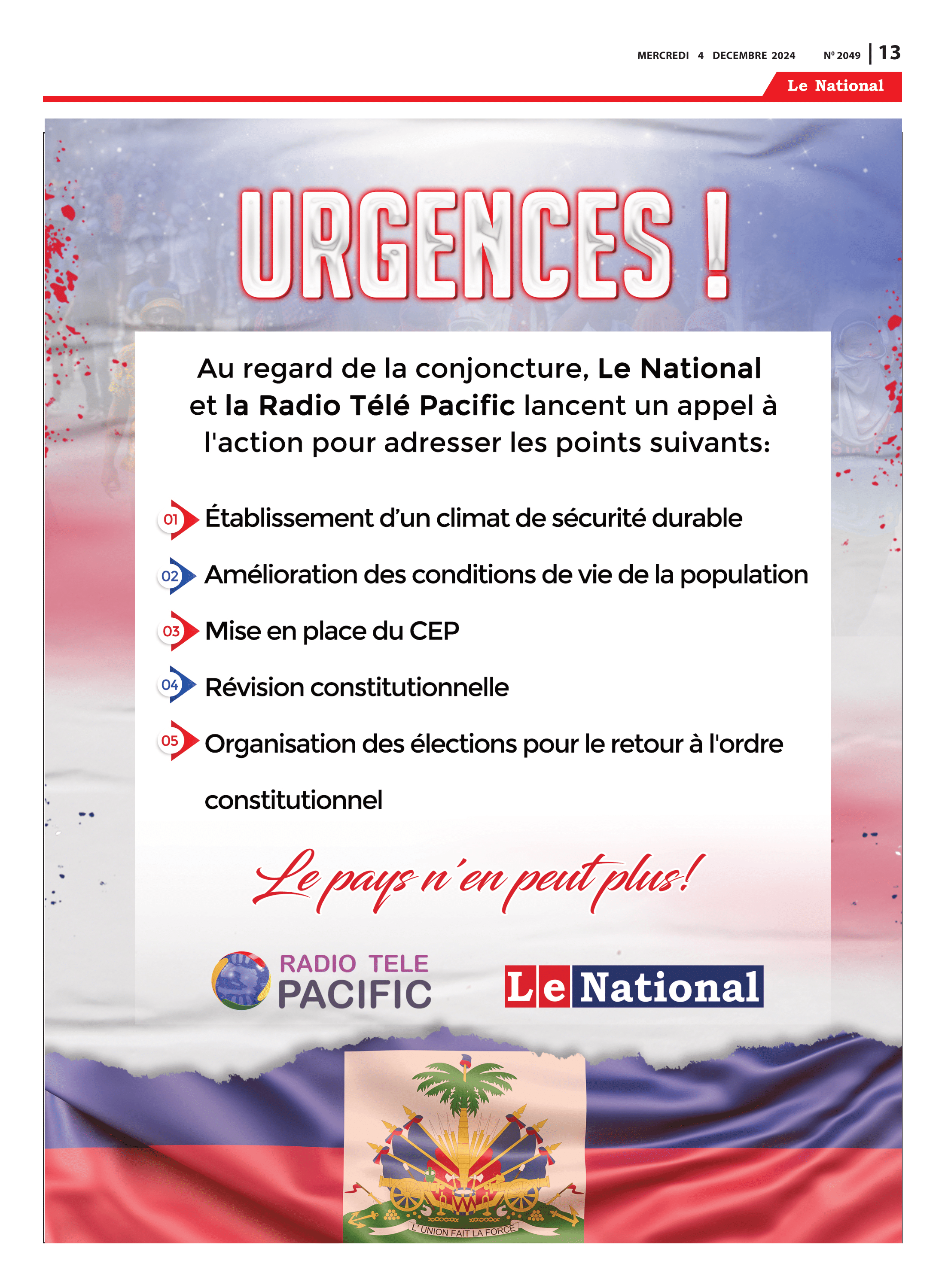 Page 13 de l'édition 2049
