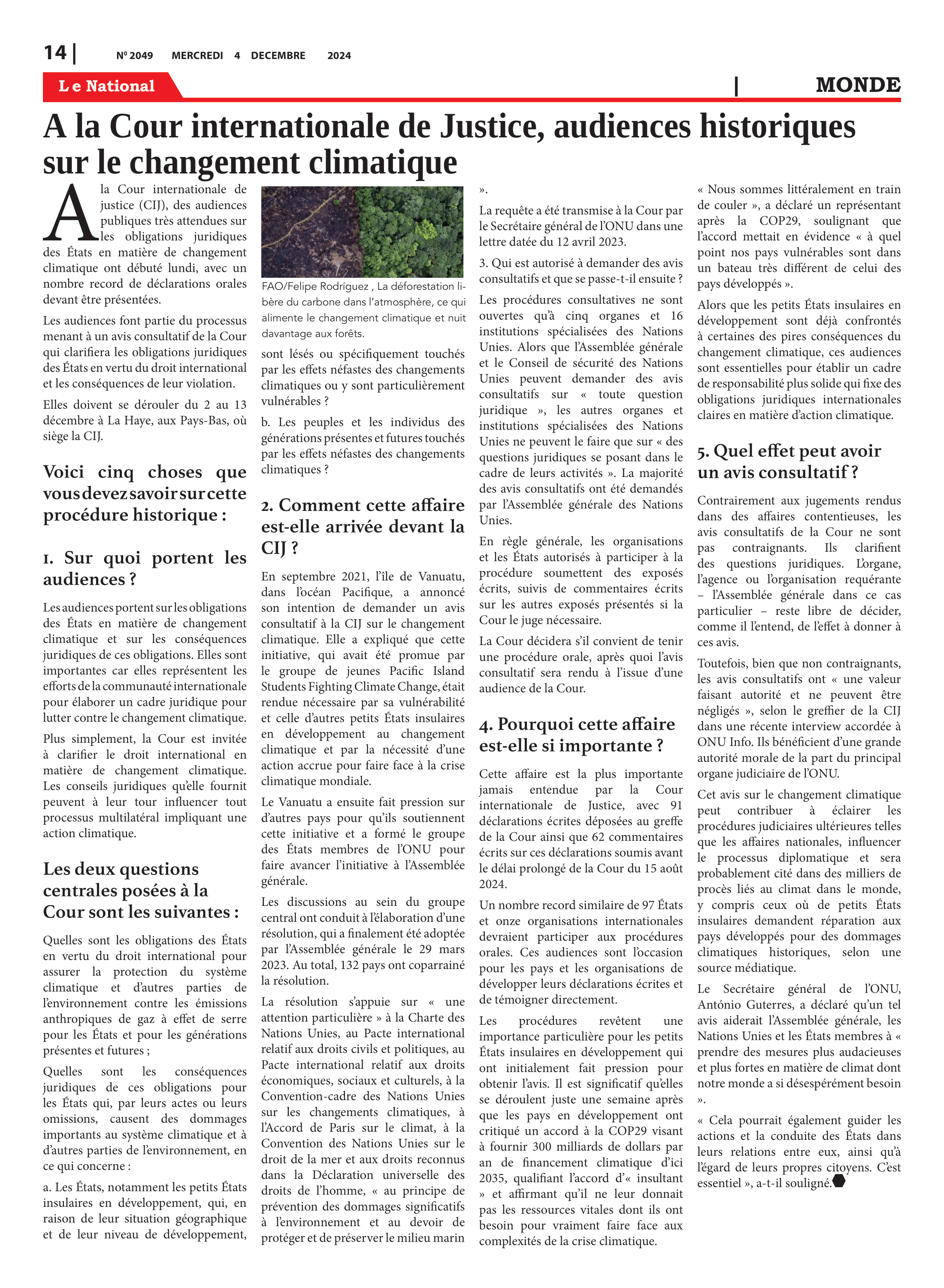 Page 14 de l'édition 2049