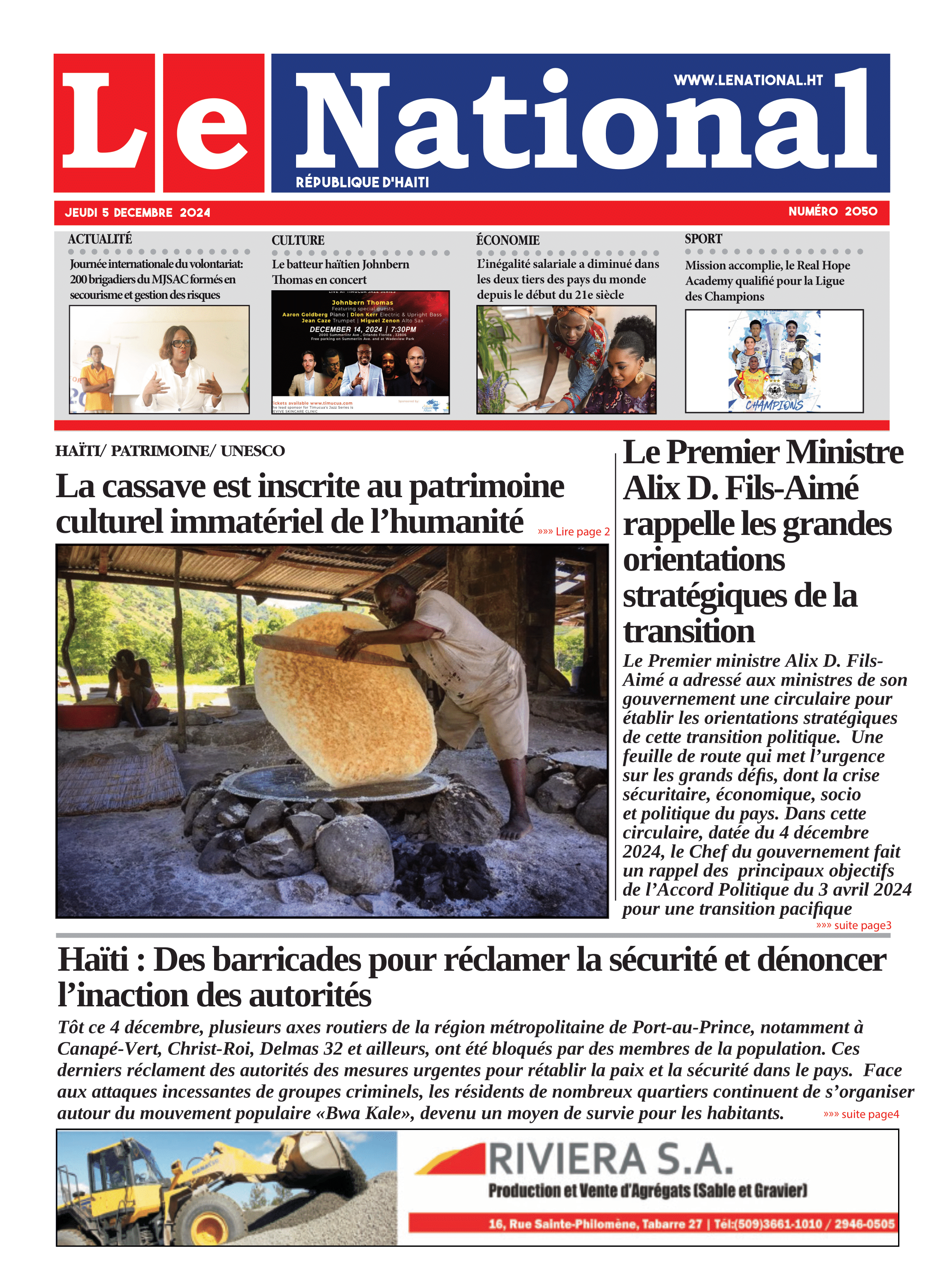 Page 1 de l'édition 2050