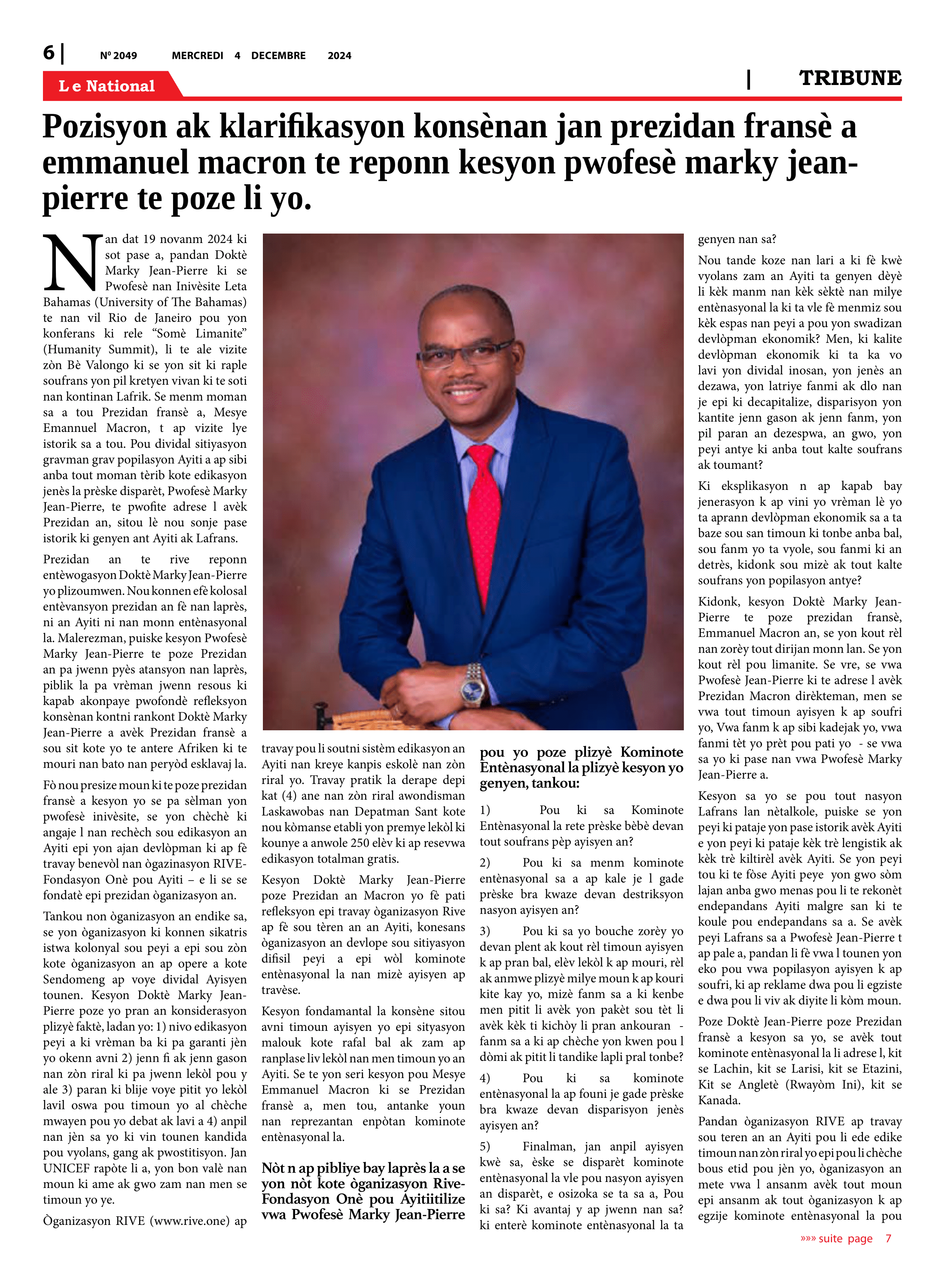 Page 6 de l'édition 2050