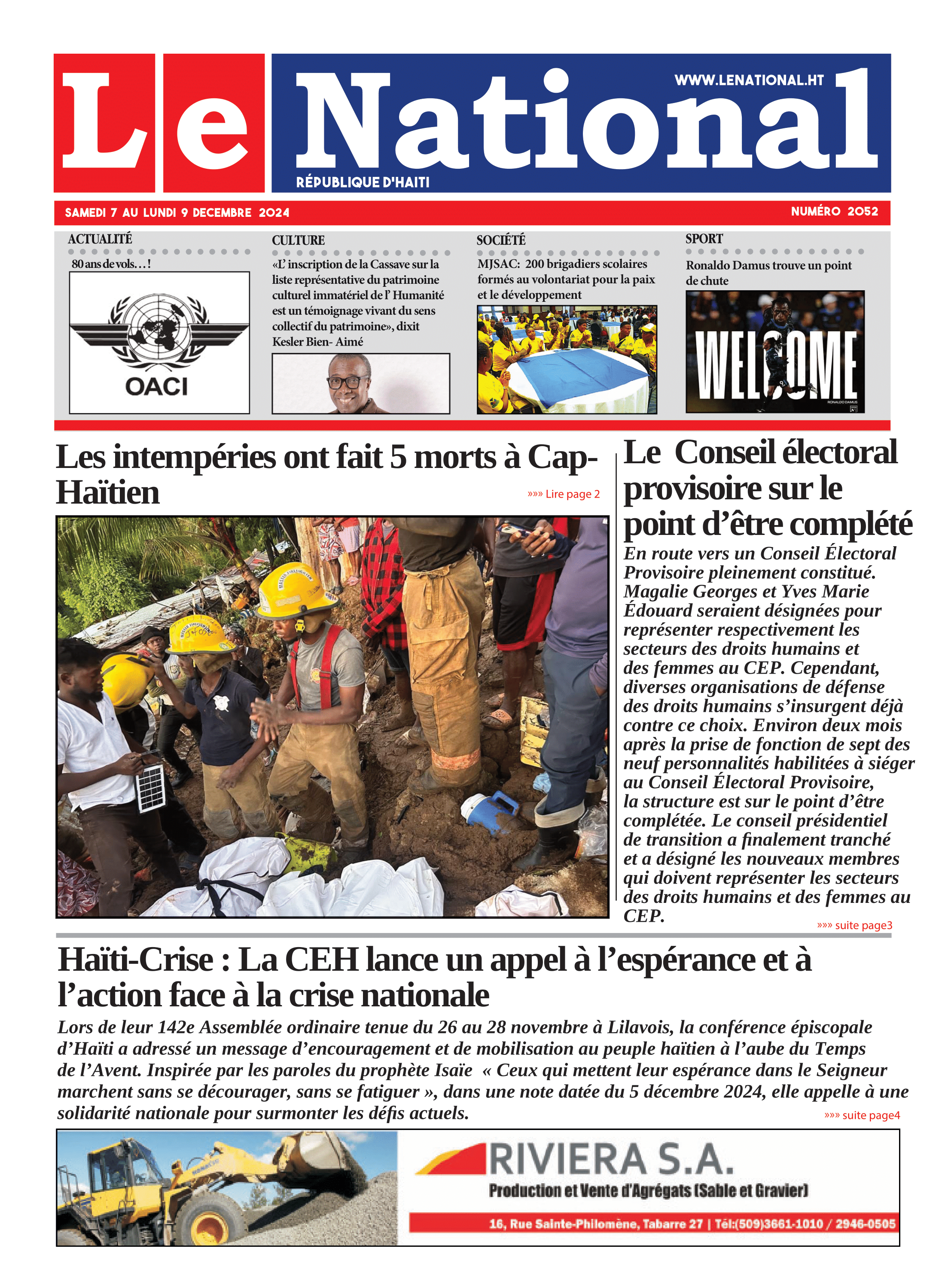 Page 1 de l'édition 2052