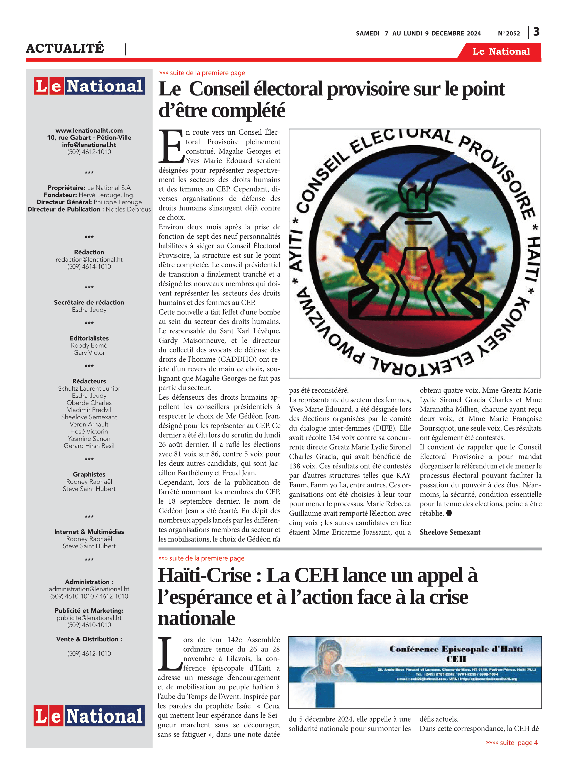 Page 3 de l'édition 2052