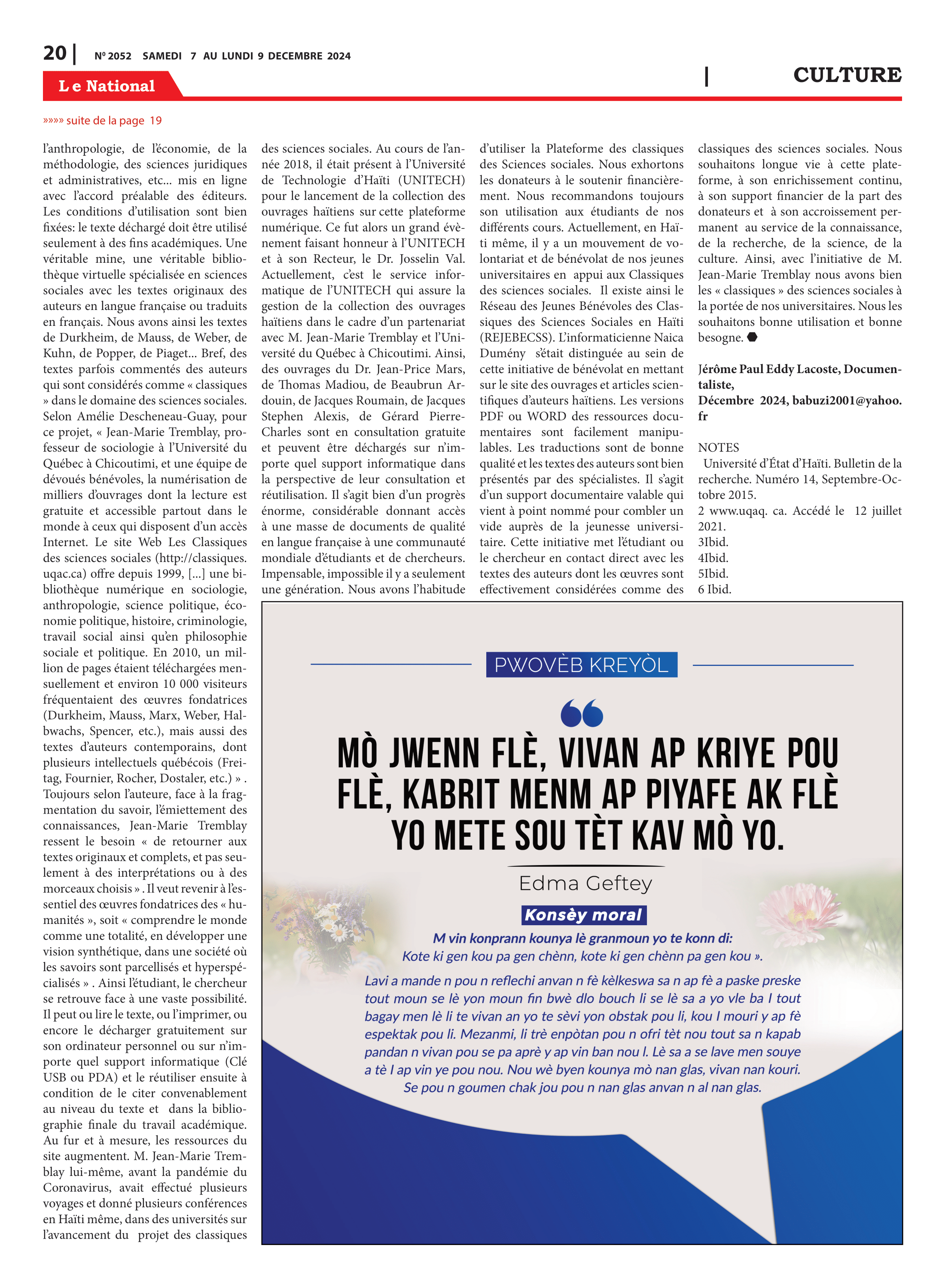 Page 20 de l'édition 2052