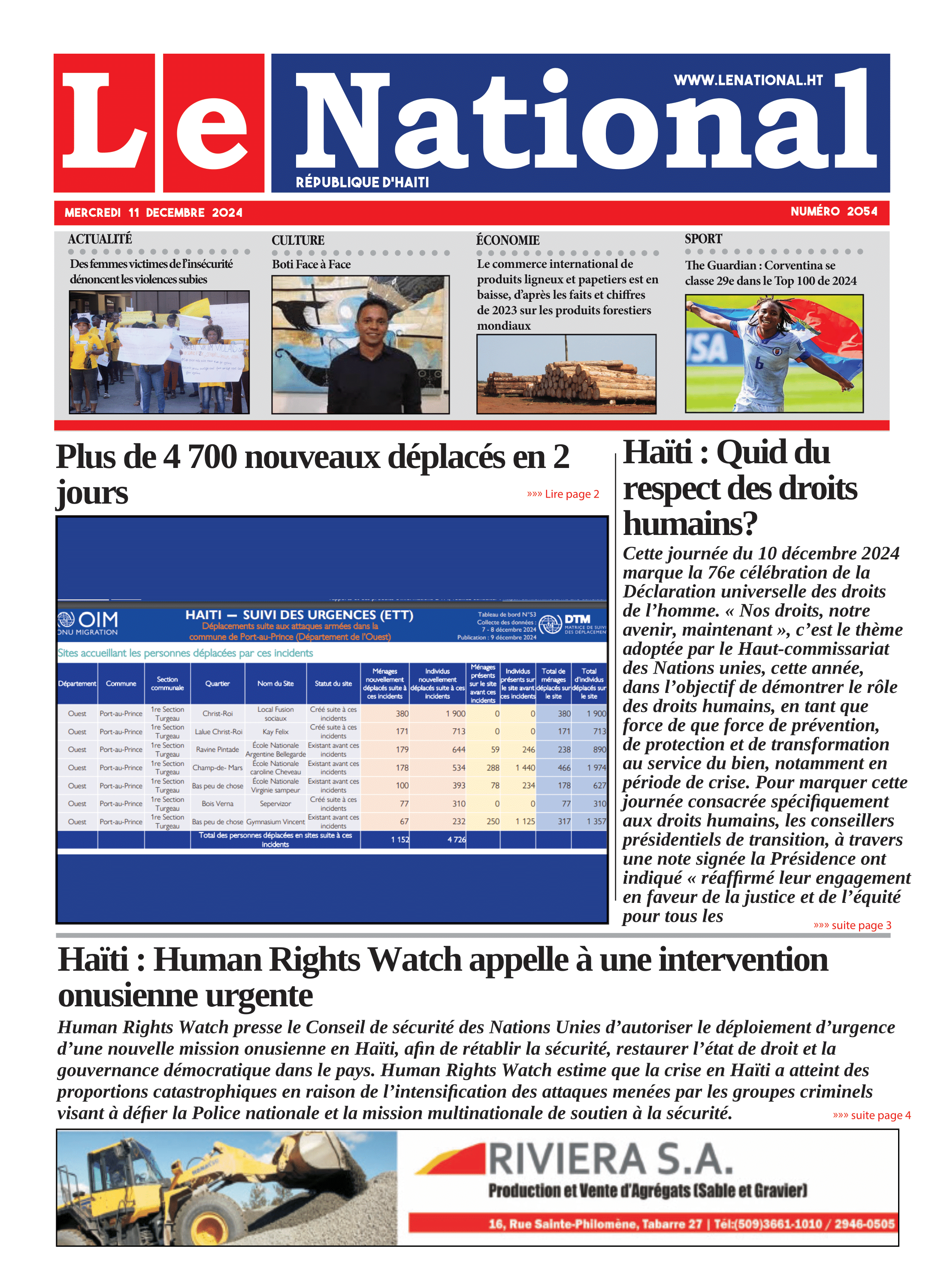 Page 1 de l'édition 2054