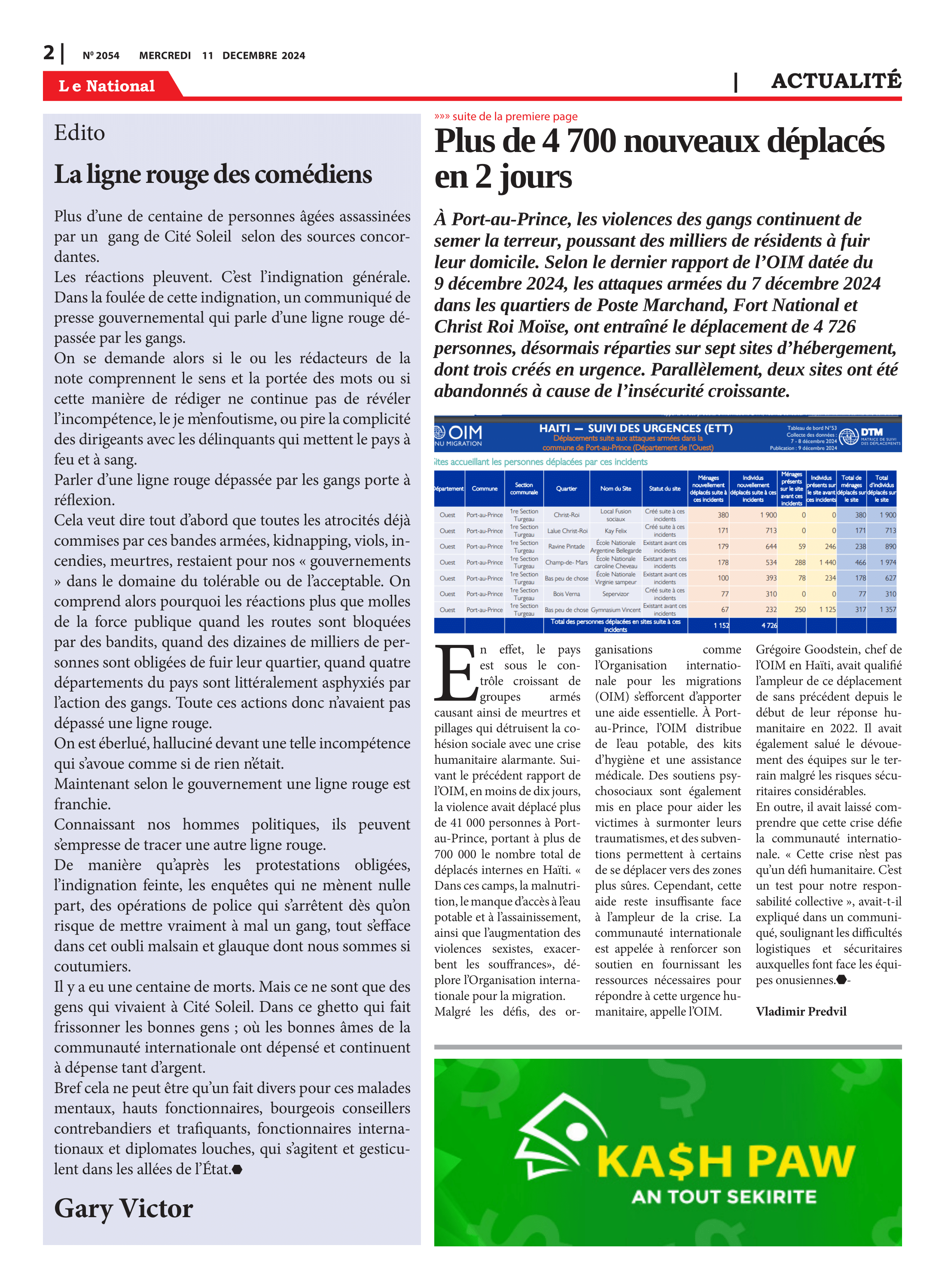 Page 2 de l'édition 2054