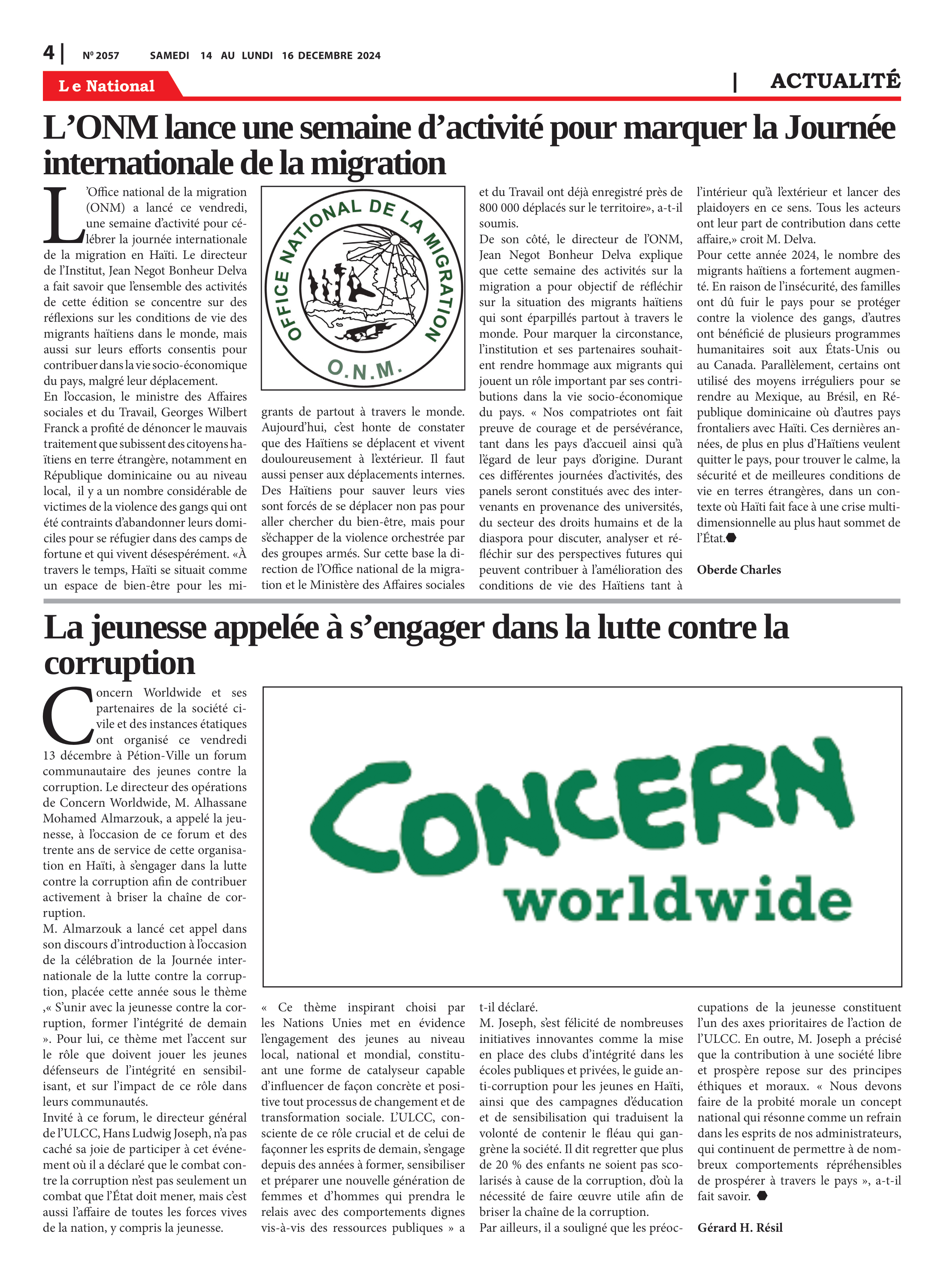 Page 4 de l'édition 2057