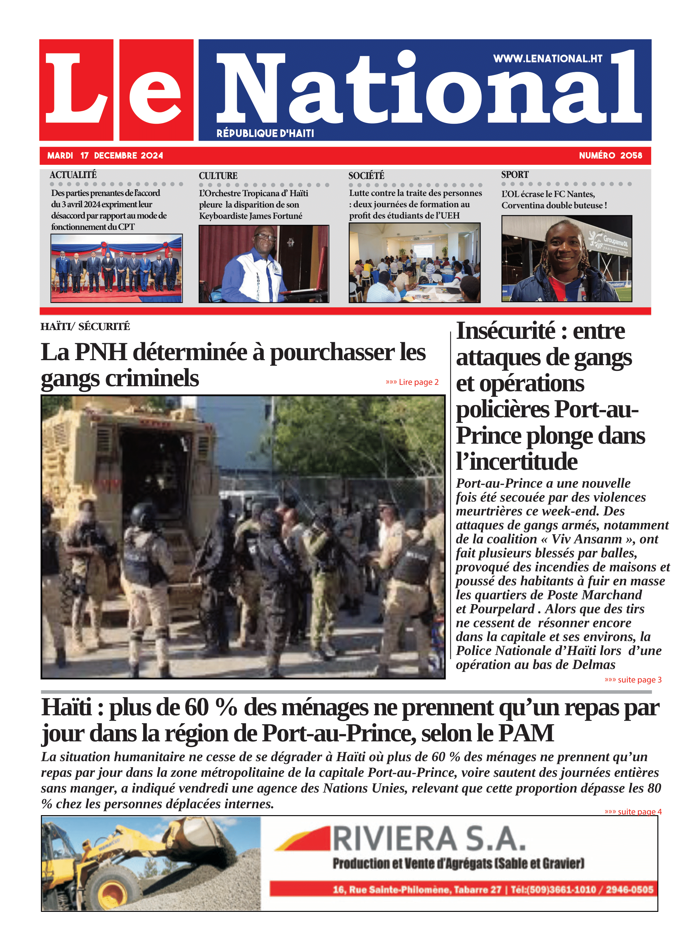Page 1 de l'édition 2058
