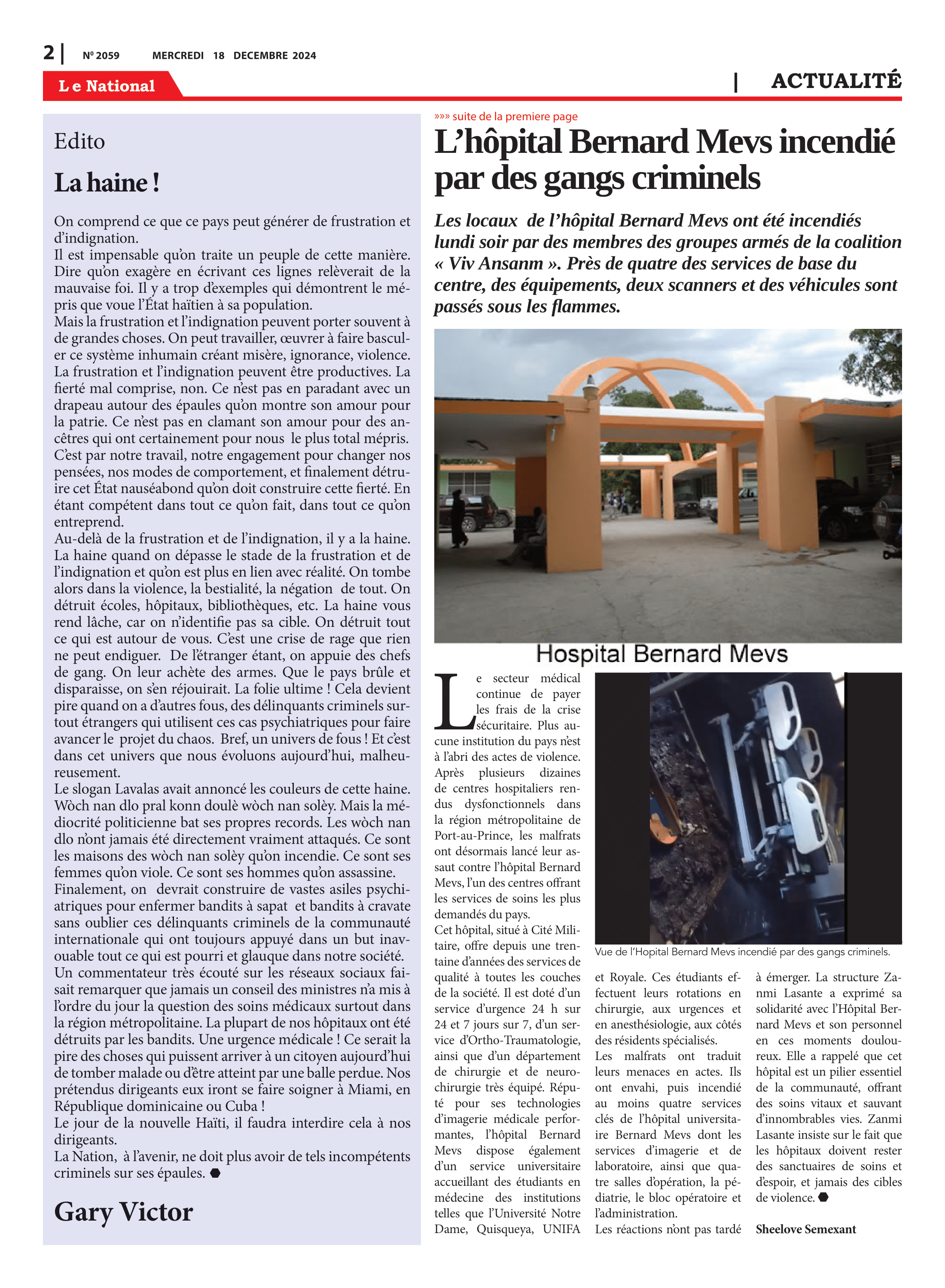 Page 2 de l'édition 2059