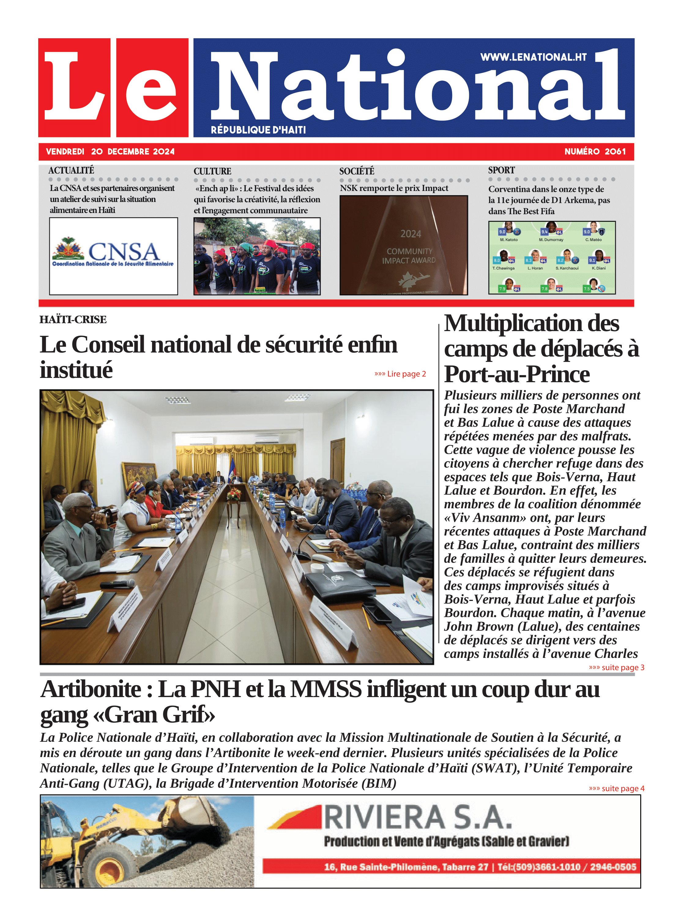 Page 1 de l'édition 2061