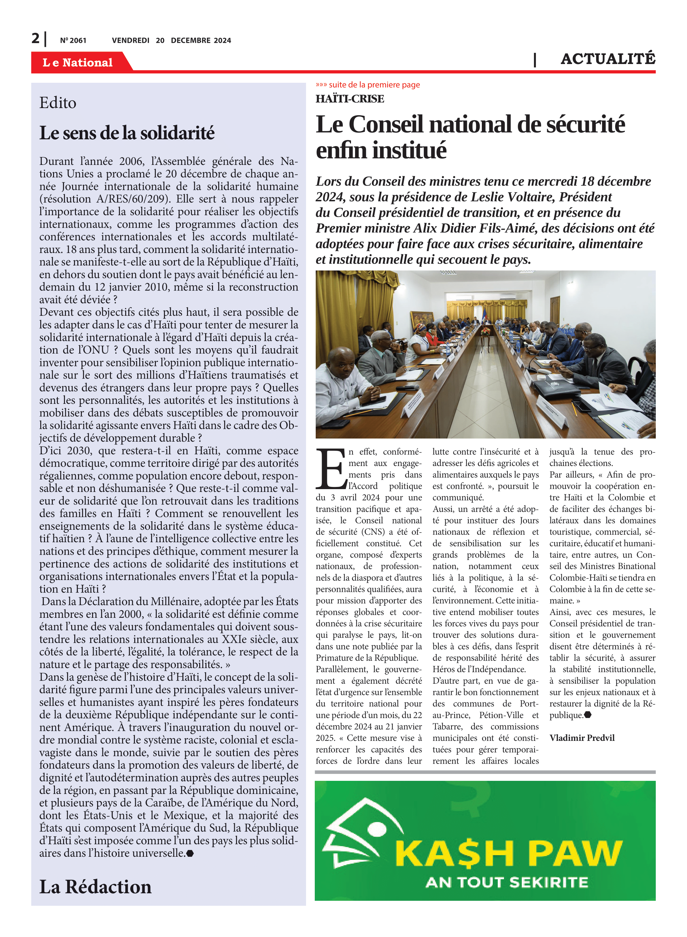 Page 2 de l'édition 2061