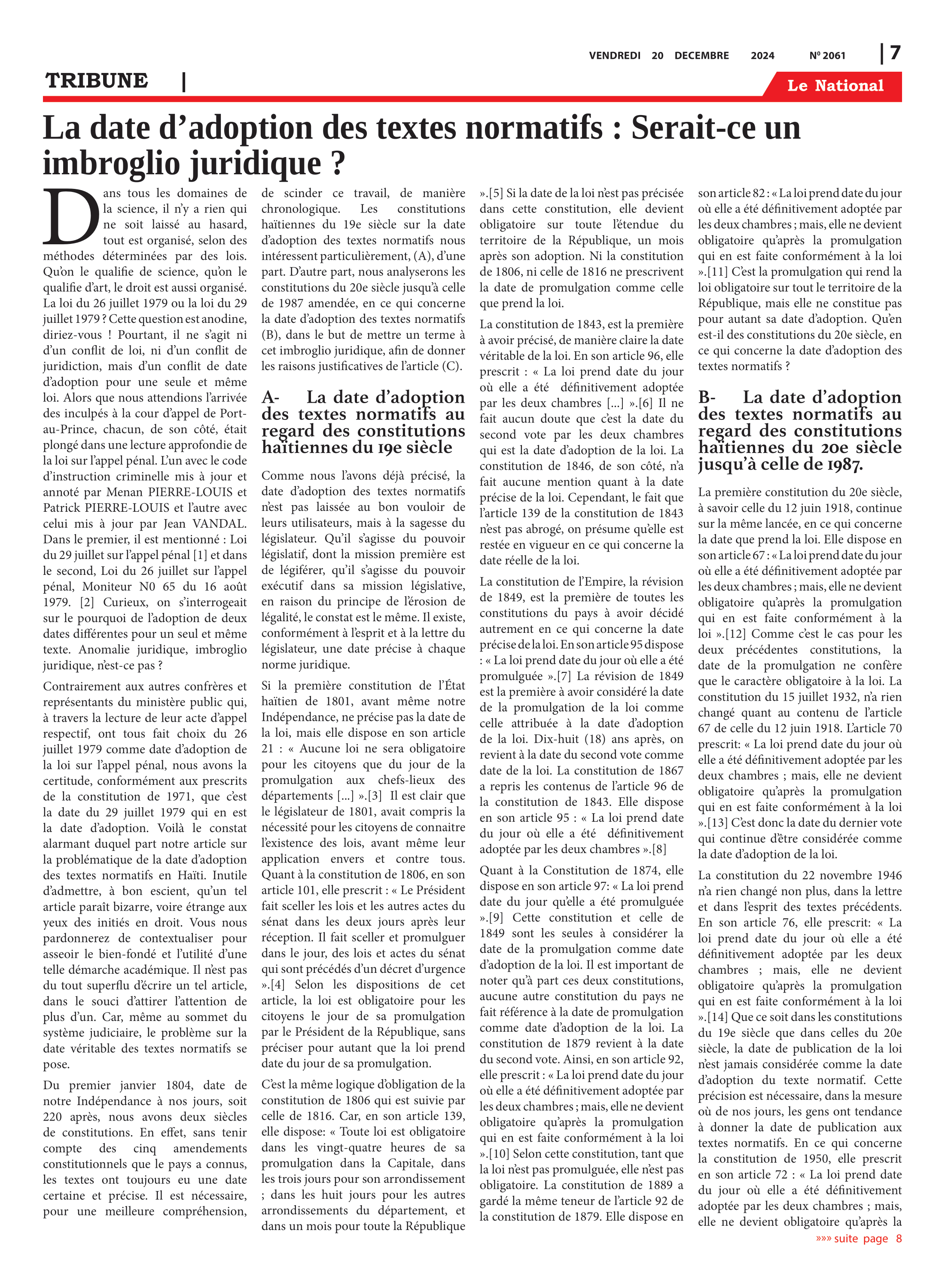Page 7 de l'édition 2061