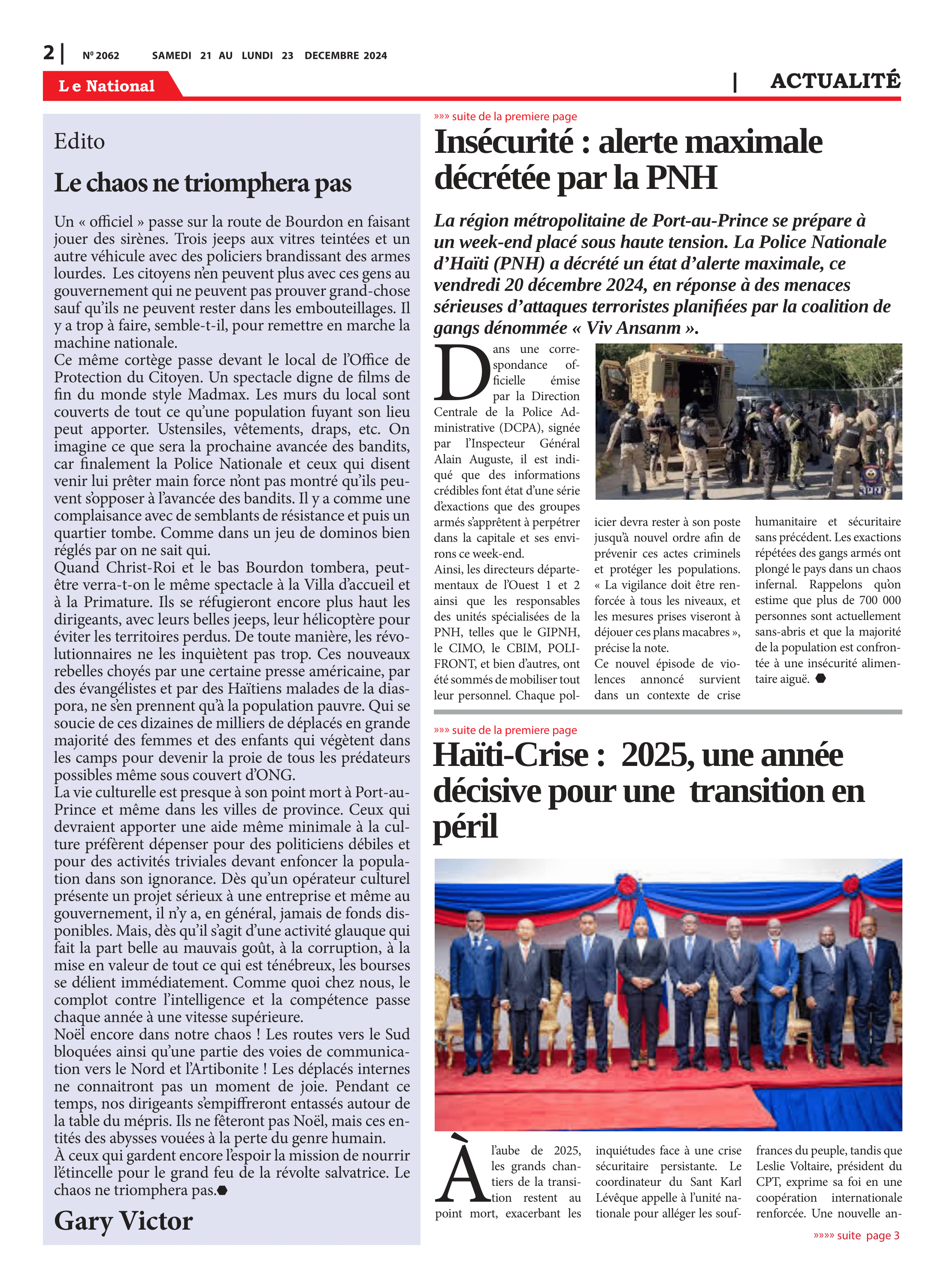 Page 2 de l'édition 2062