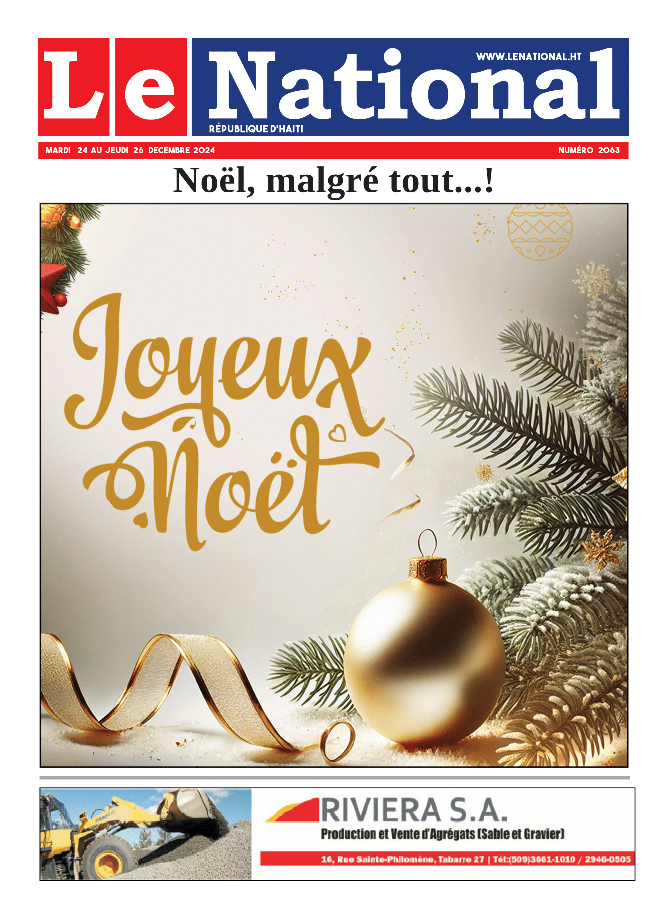 Page 1 de l'édition 2063