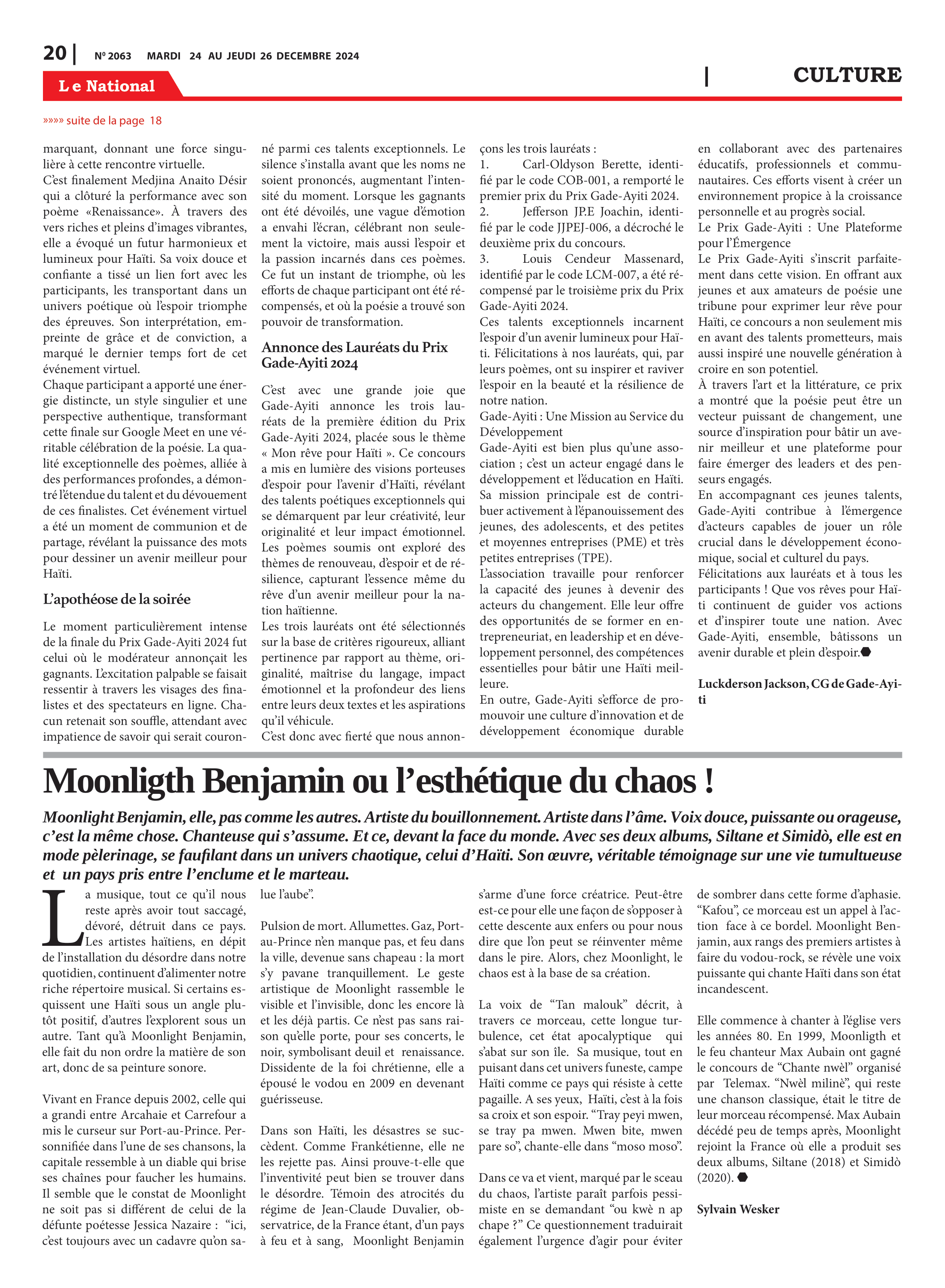 Page 20 de l'édition 2063