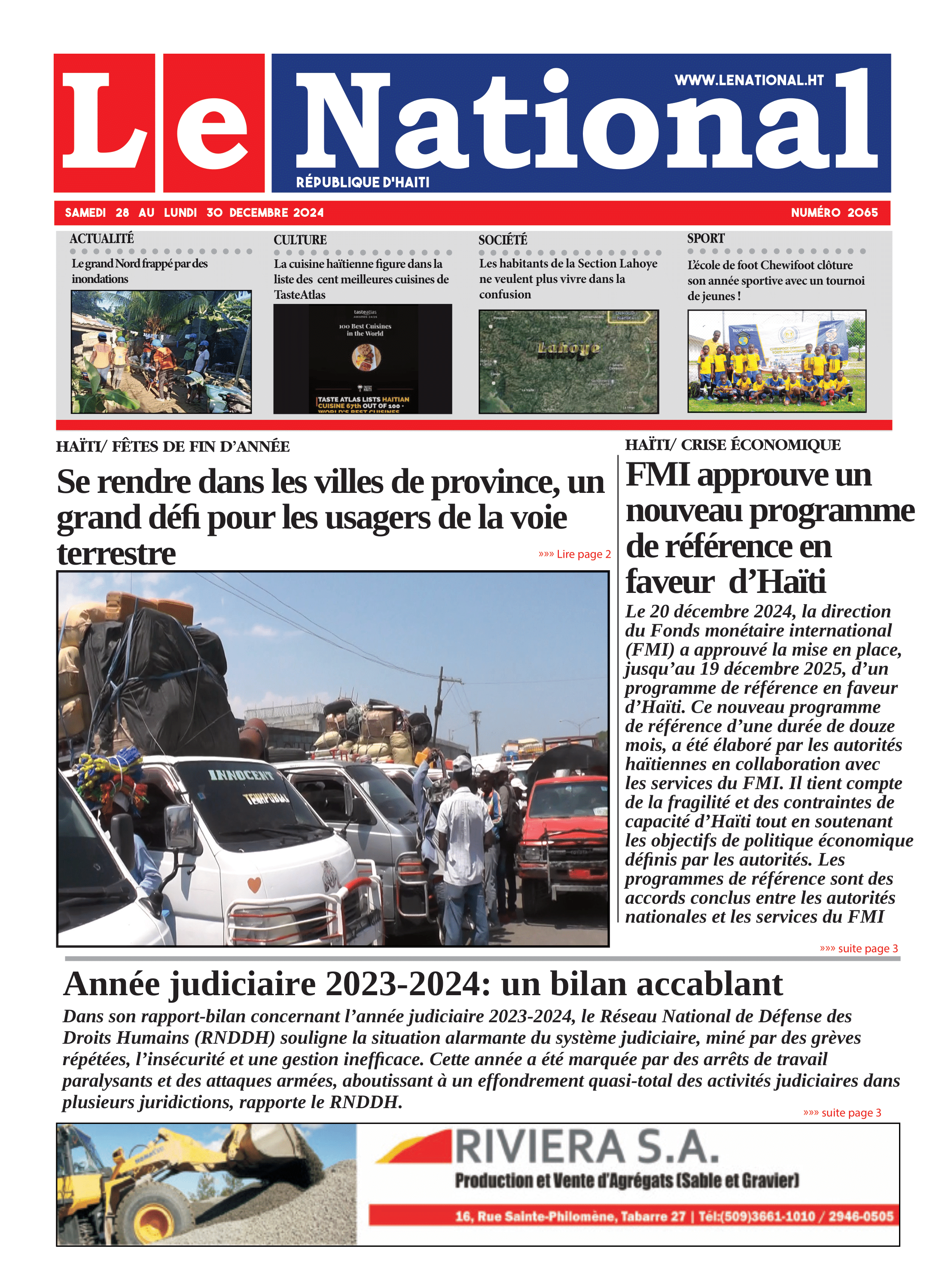 Page 1 de l'édition 2065