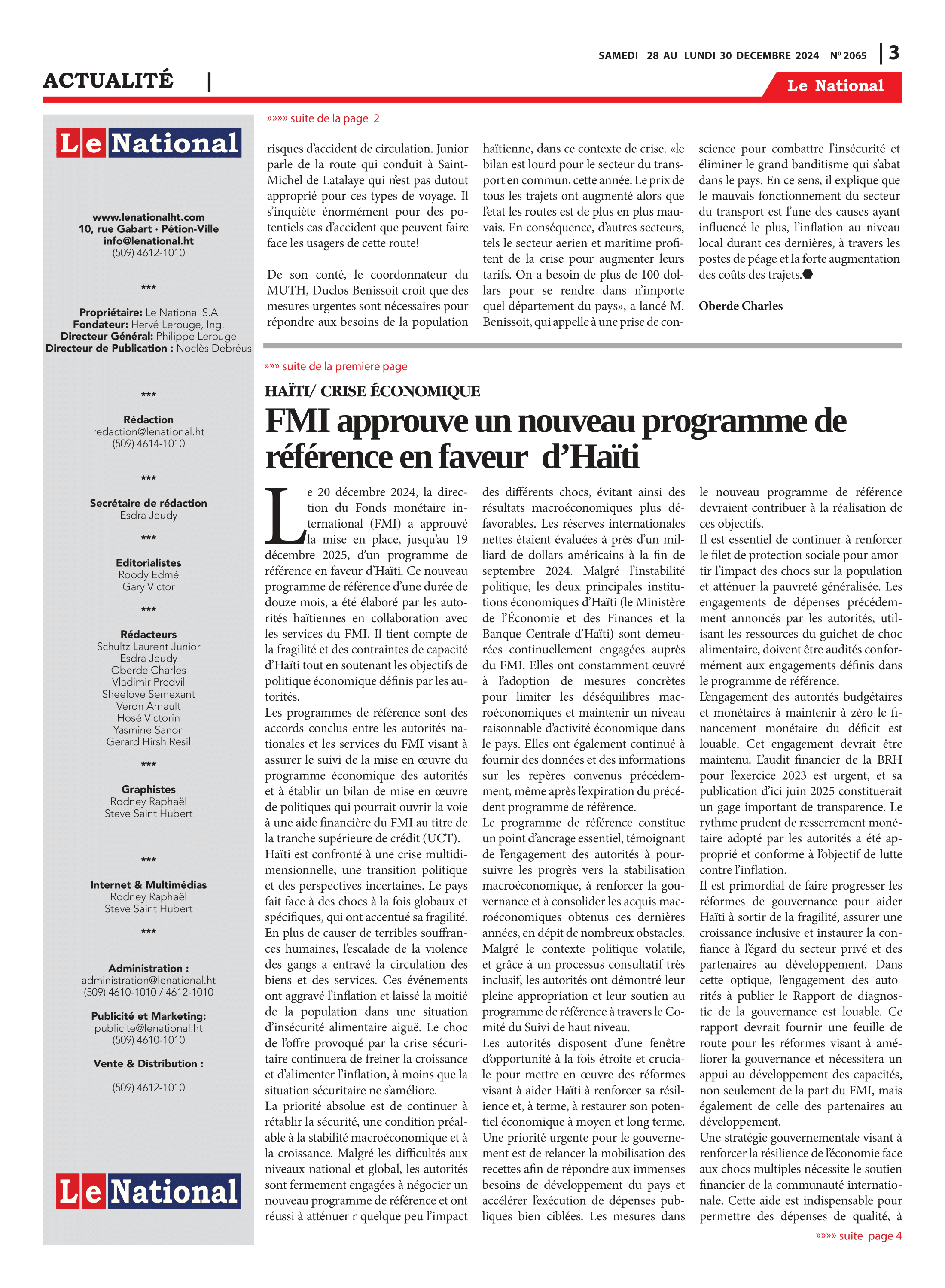 Page 3 de l'édition 2065