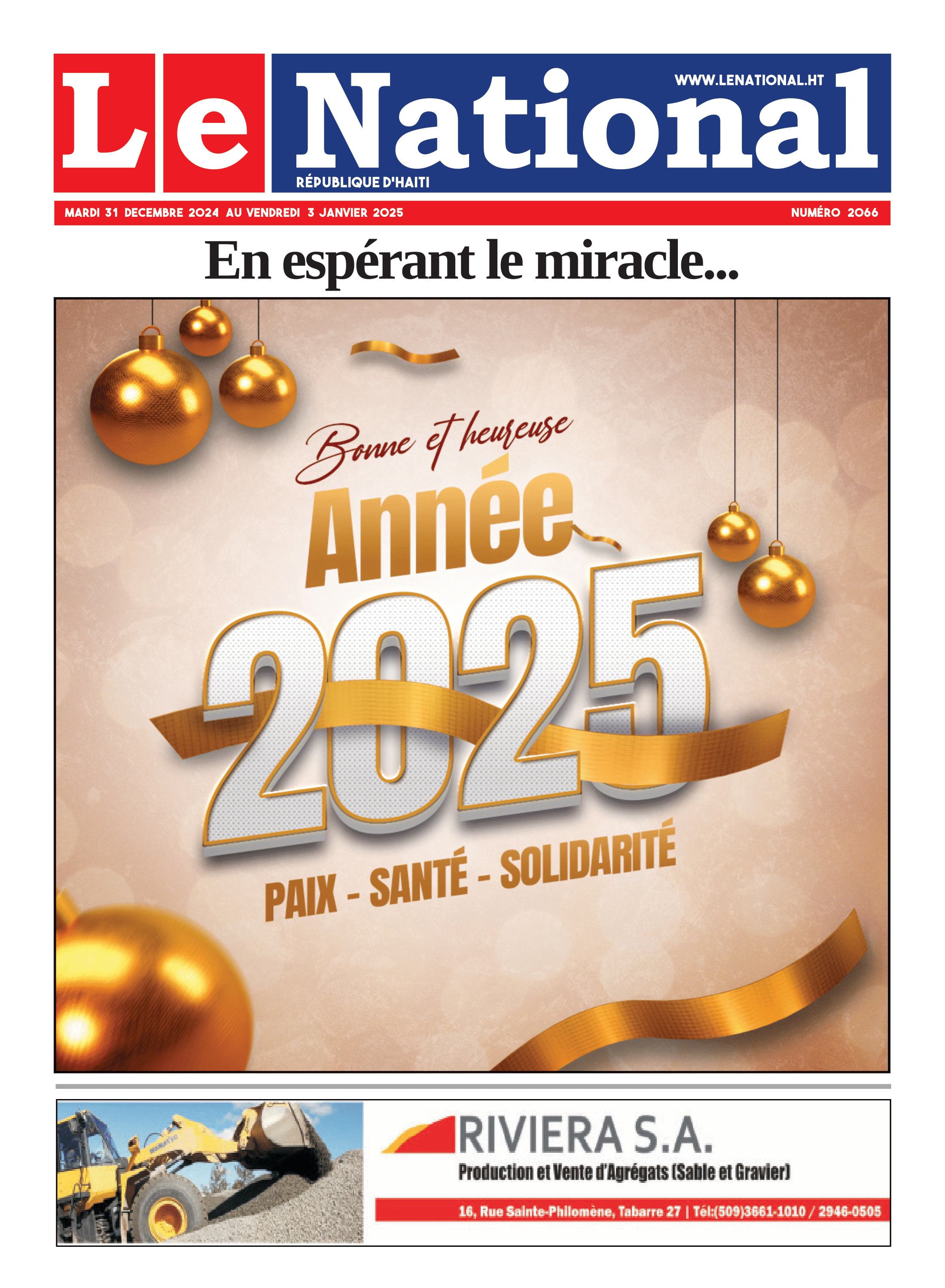 Page 1 de l'édition 2066