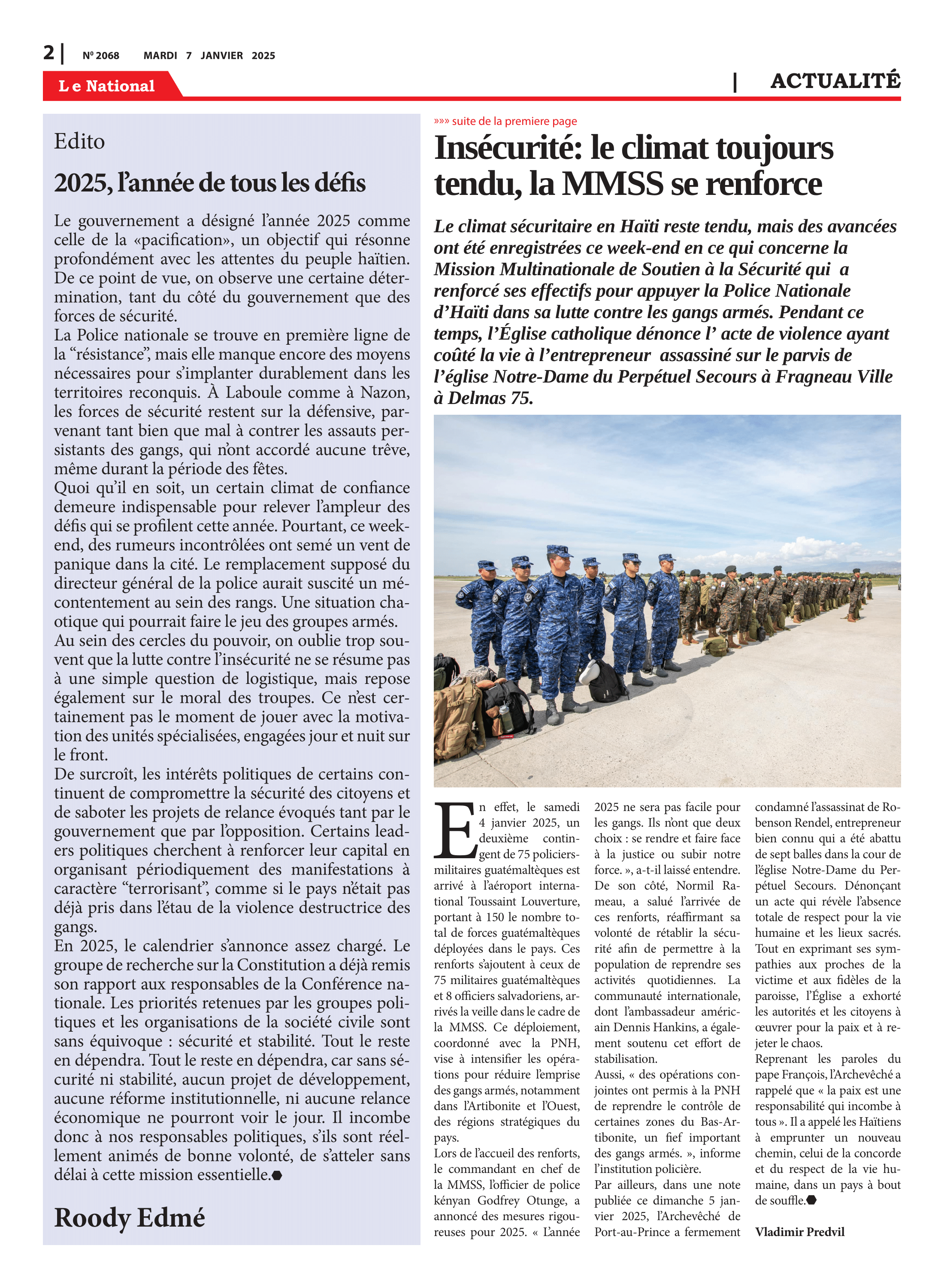 Page 2 de l'édition 2068
