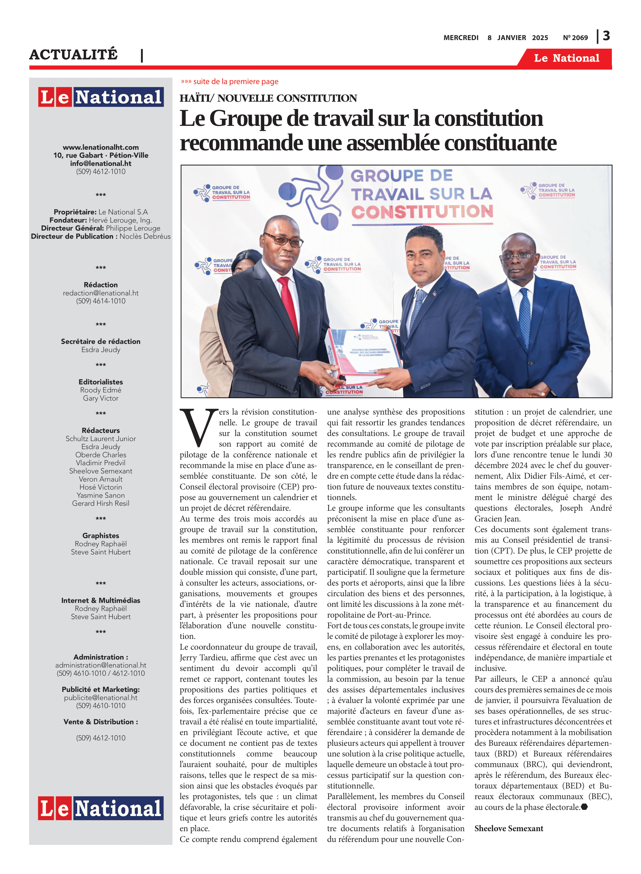 Page 3 de l'édition 2069