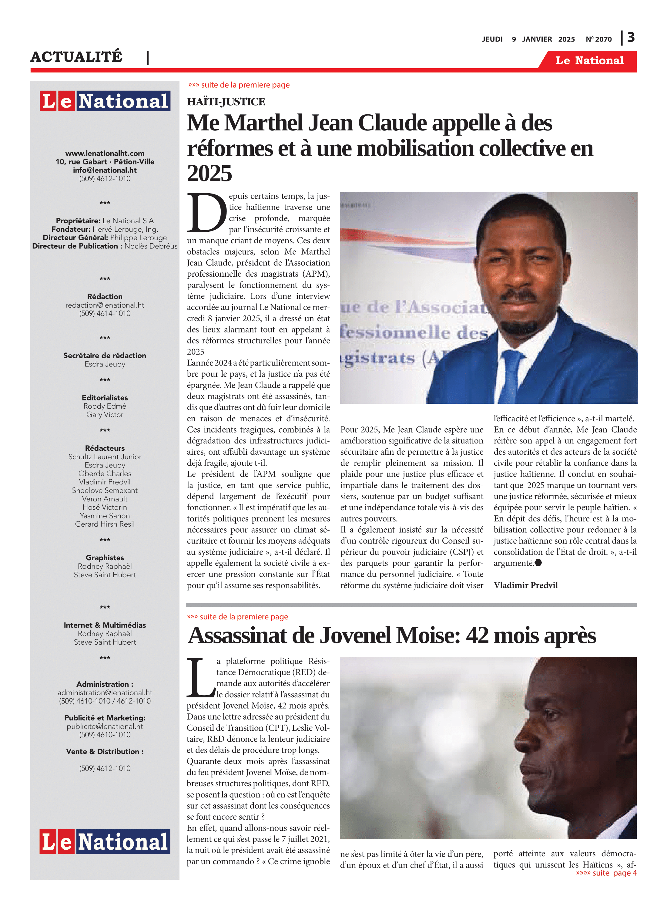 Page 3 de l'édition 2070