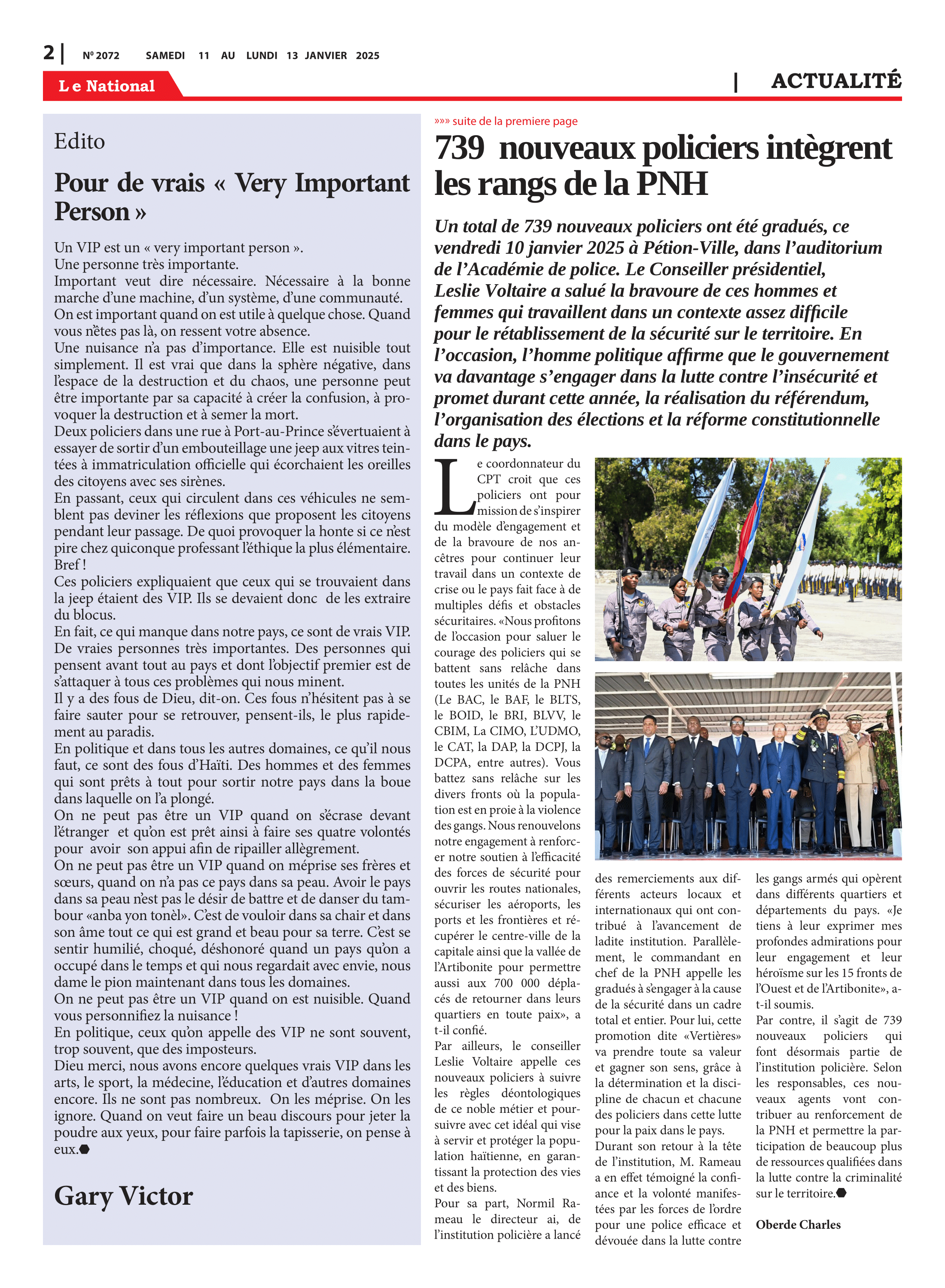 Page 2 de l'édition 2072