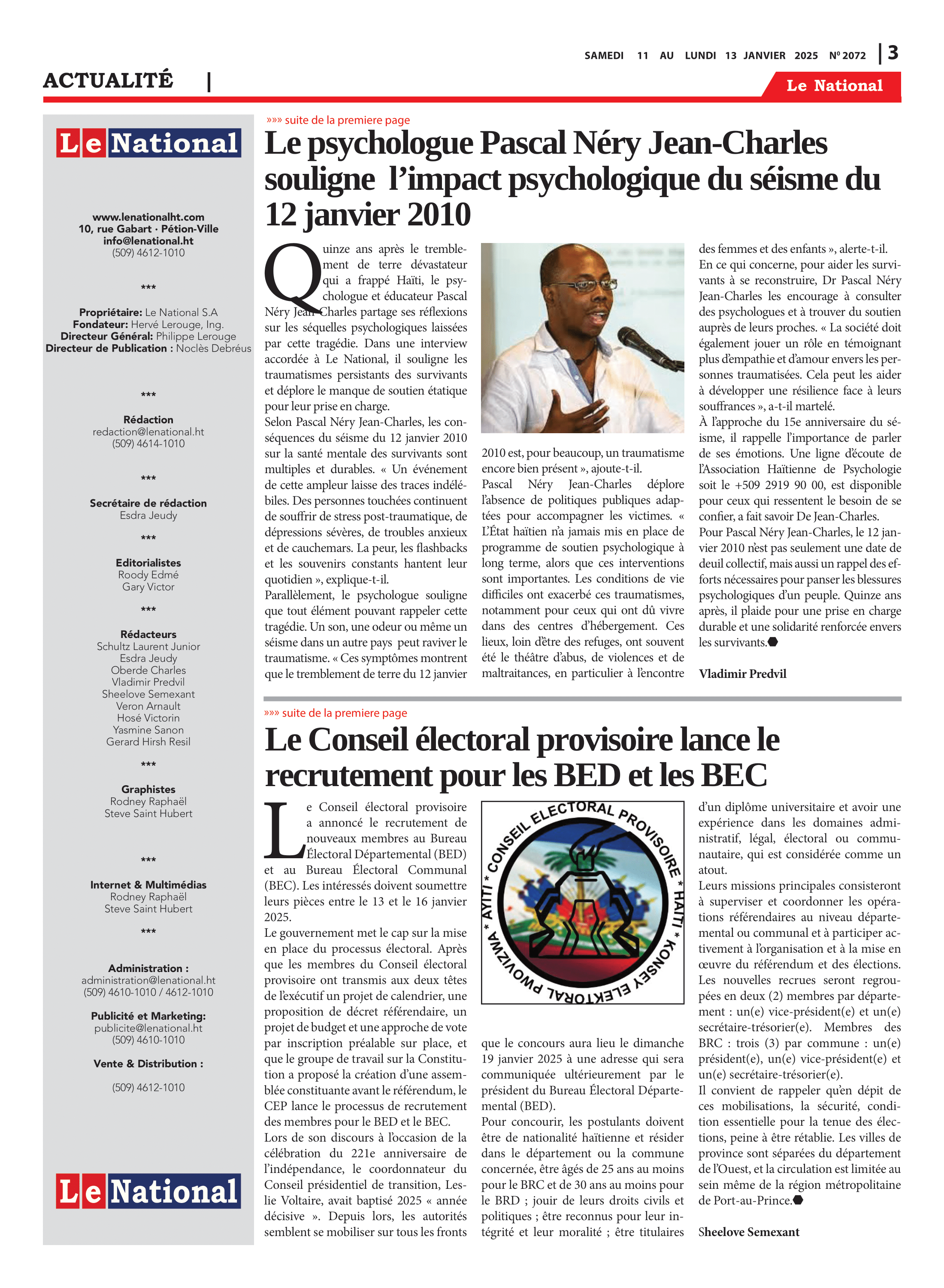 Page 3 de l'édition 2072