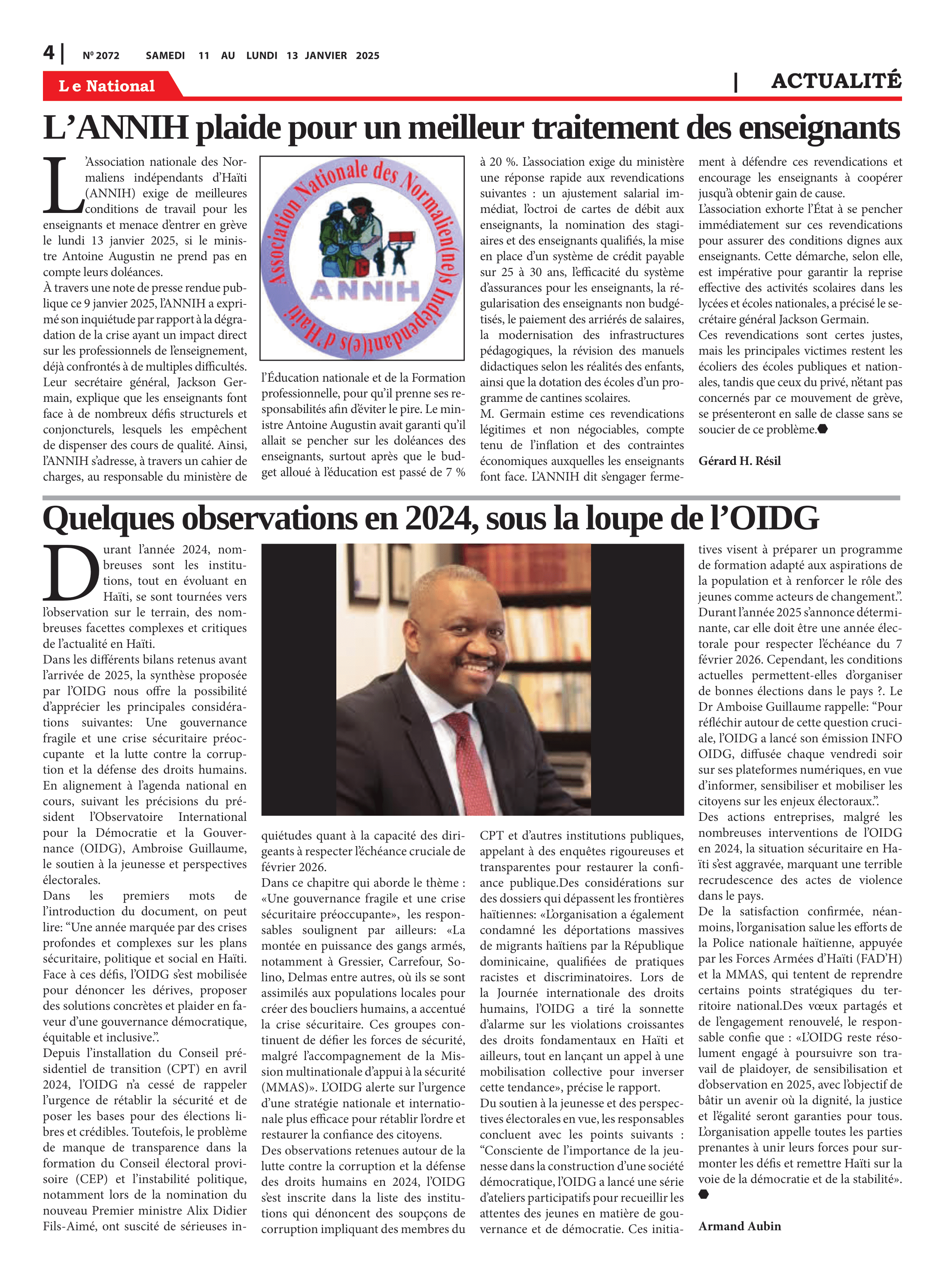 Page 4 de l'édition 2072