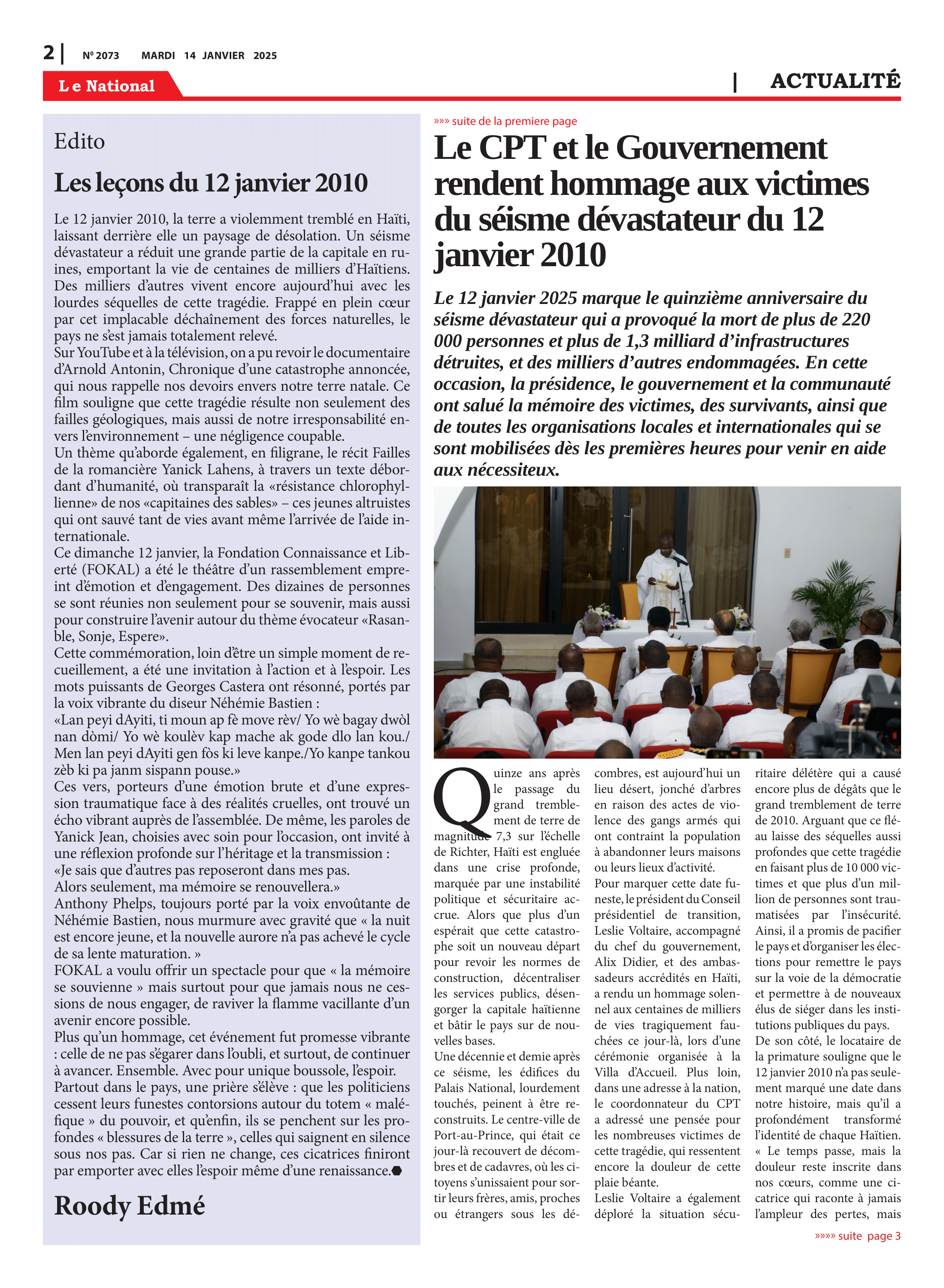 Page 2 de l'édition 2073