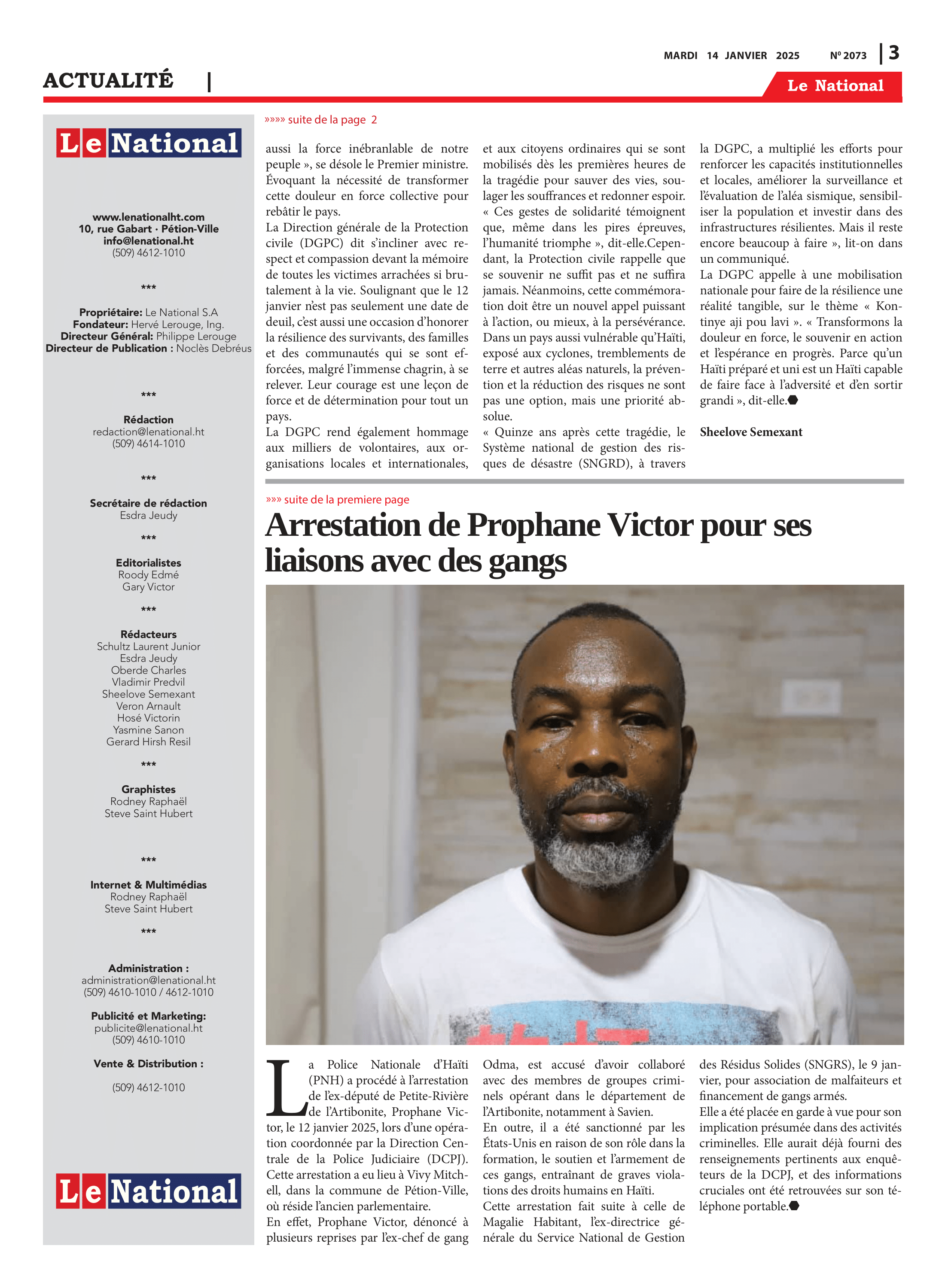 Page 3 de l'édition 2073